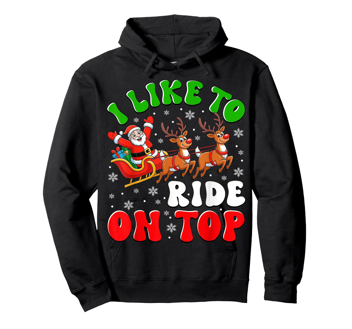 Funny Santa I Like to Ride On Top Christmas Couple Matching T-Shirt
