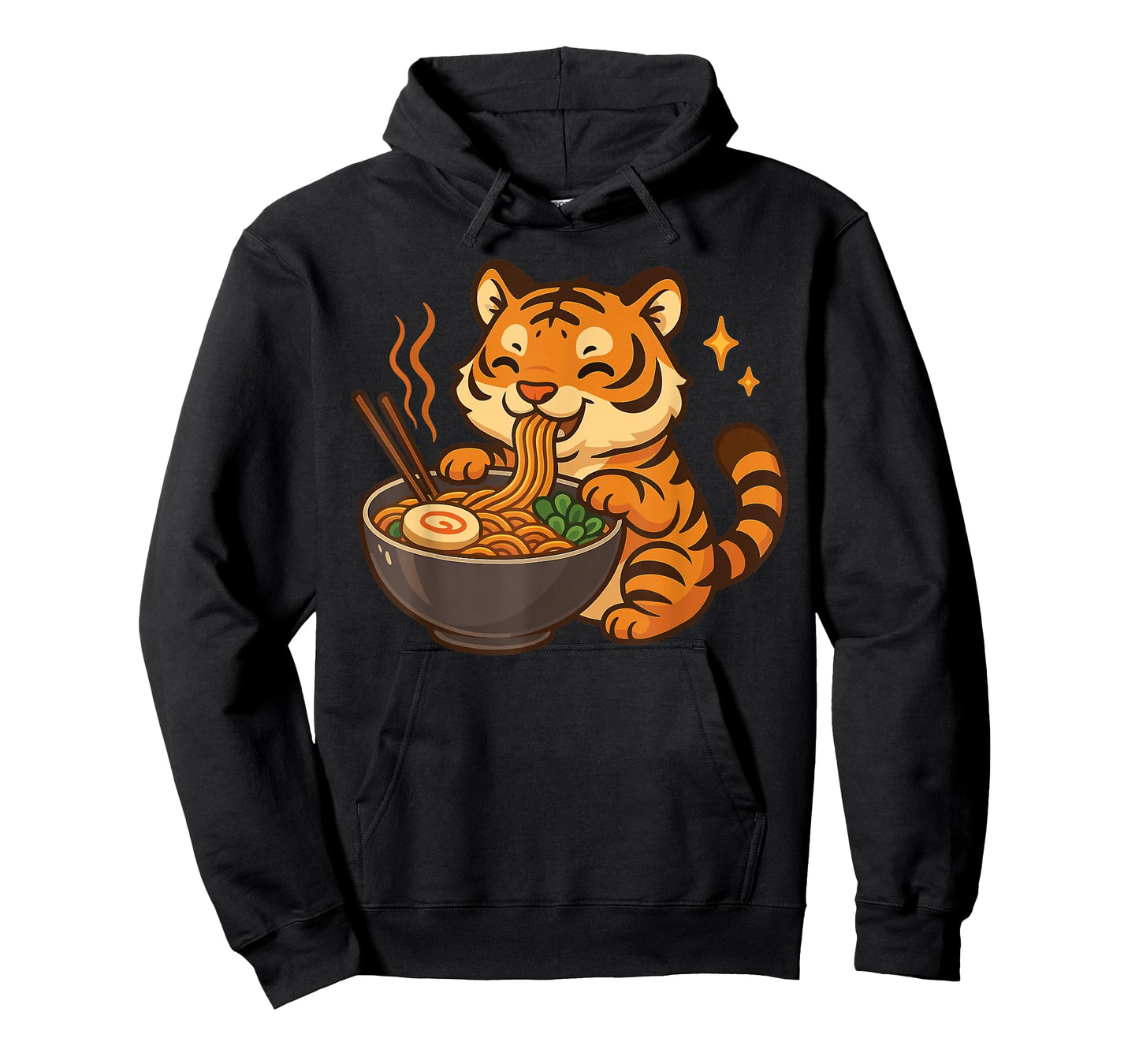 Tiger with Noodles Ramen Kawaii Tiger T-Shirt