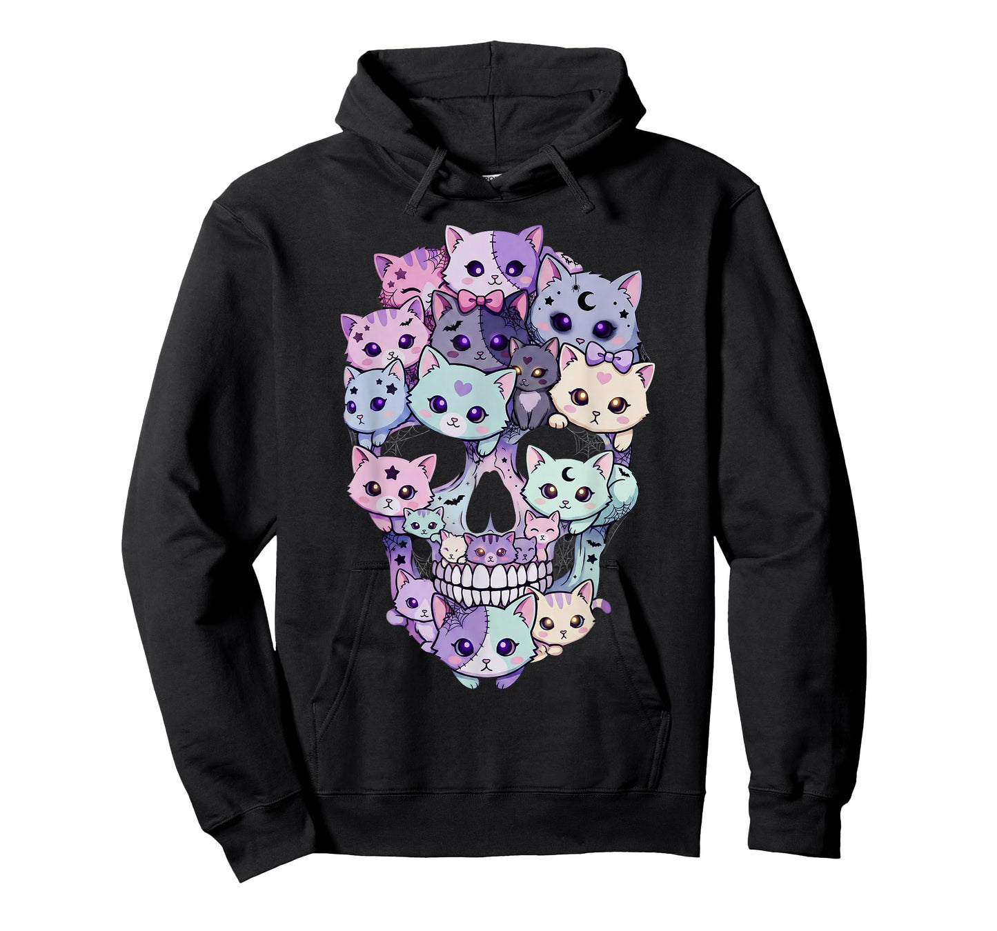 Creepy Cute Cat Skull Halloween Aesthetic Kawaii Kitty T-Shirt