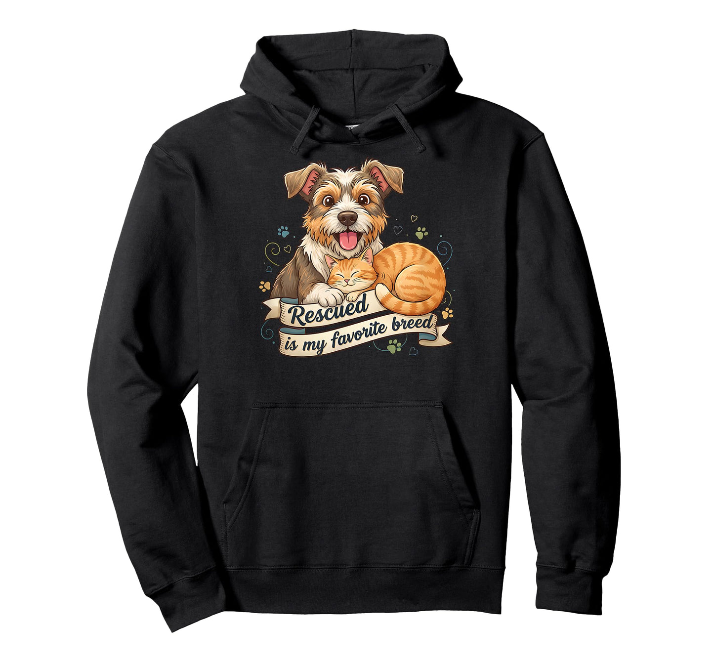 Rescued is My Favorite Breed Dog Cat Pet Adoption T-Shirt