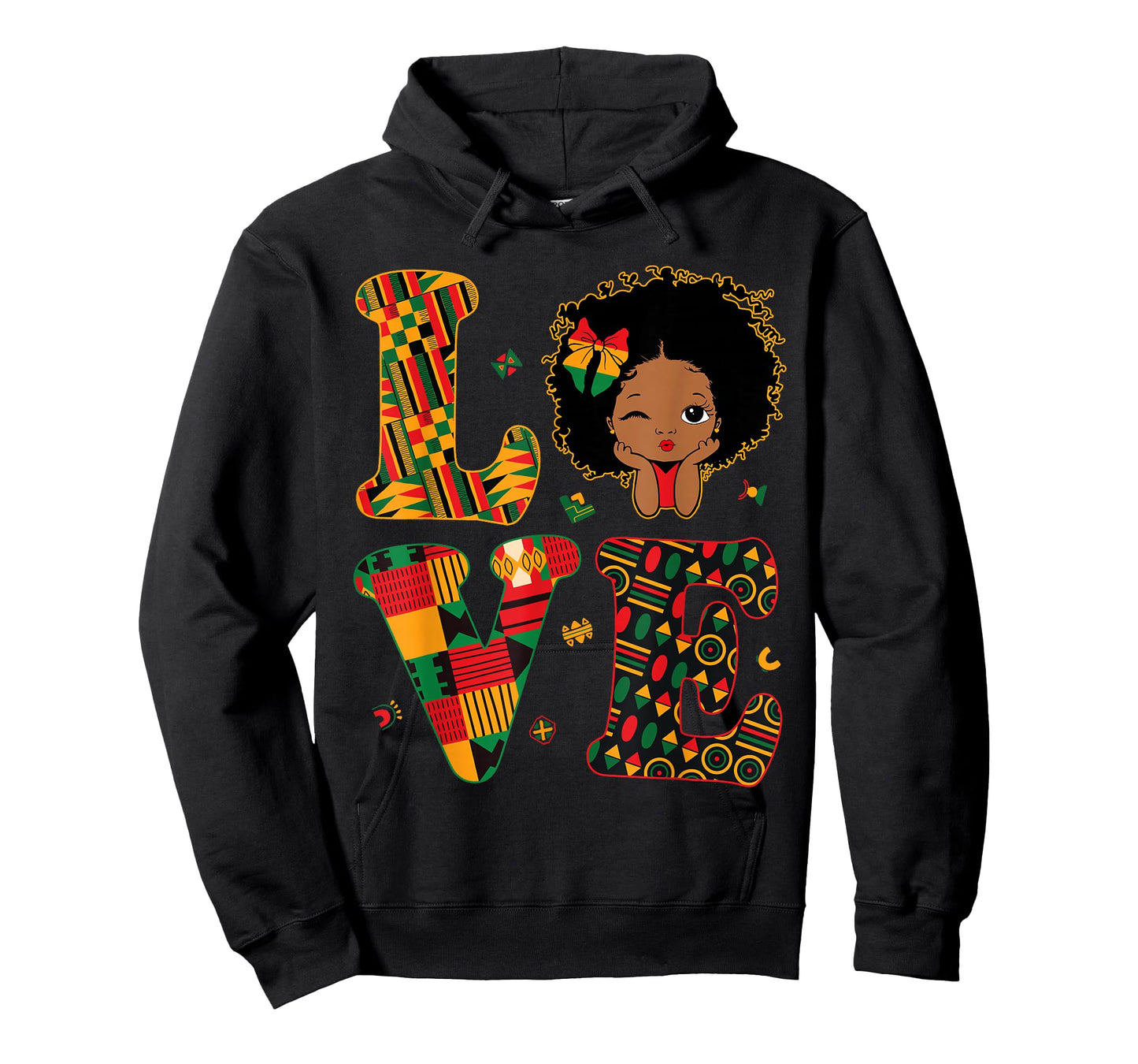 Love African Kente Toddler Girls Black History Month Proud T-Shirt