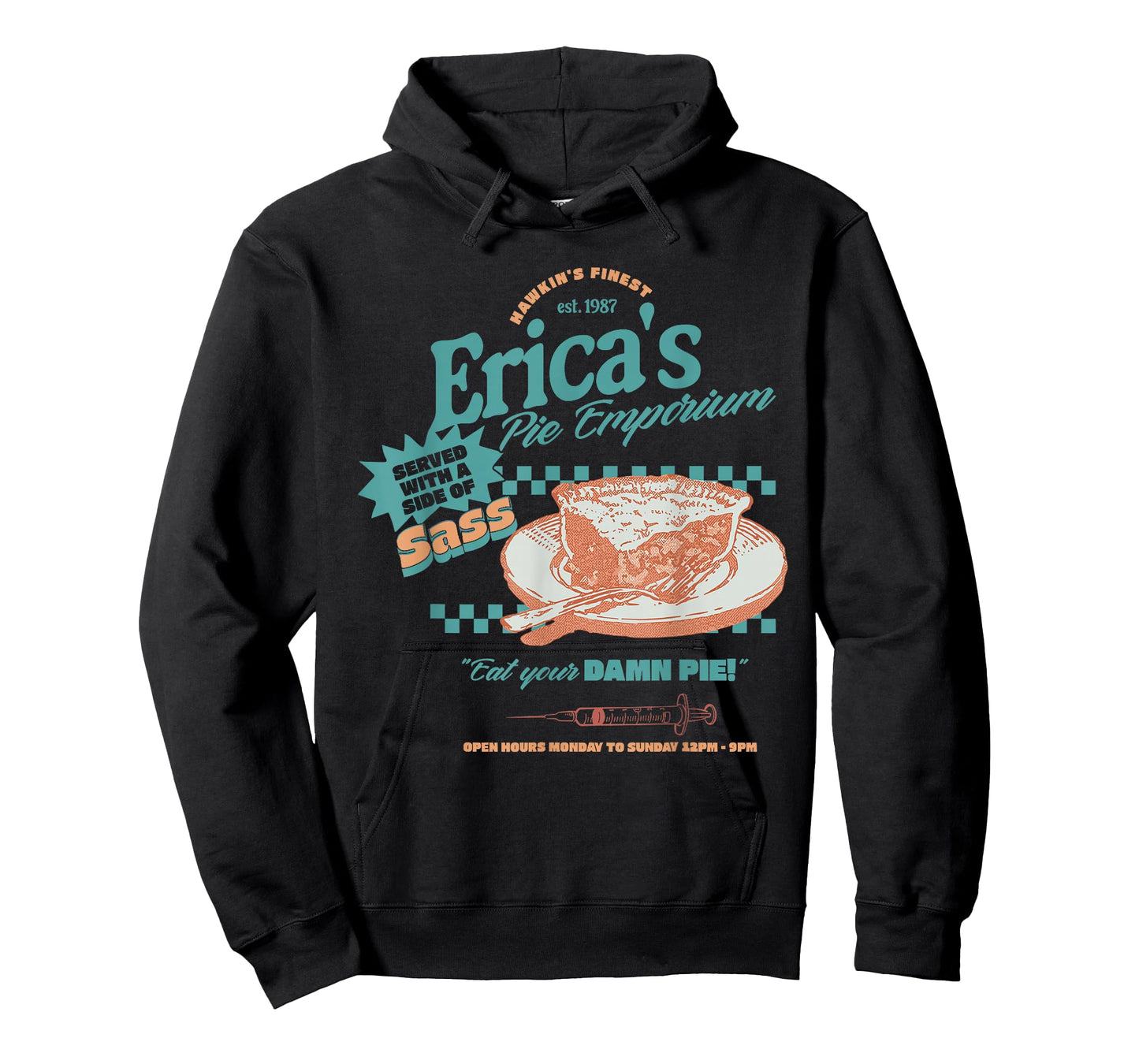 Retro 80s Diner Erica’s Pie Emporium Eat Your Damn Pie T-Shirt