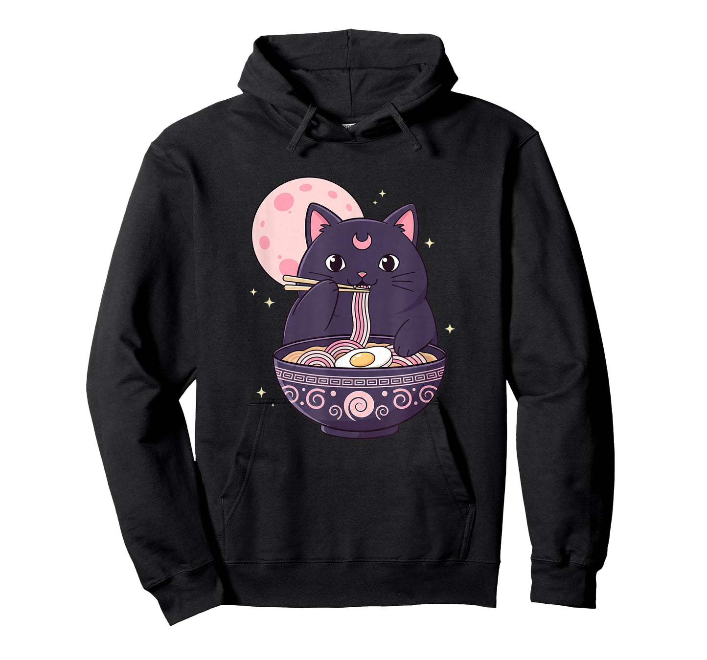 Anime Kawaii Cat Ramen, Moon Neko Eating Ramen Cute T-Shirt