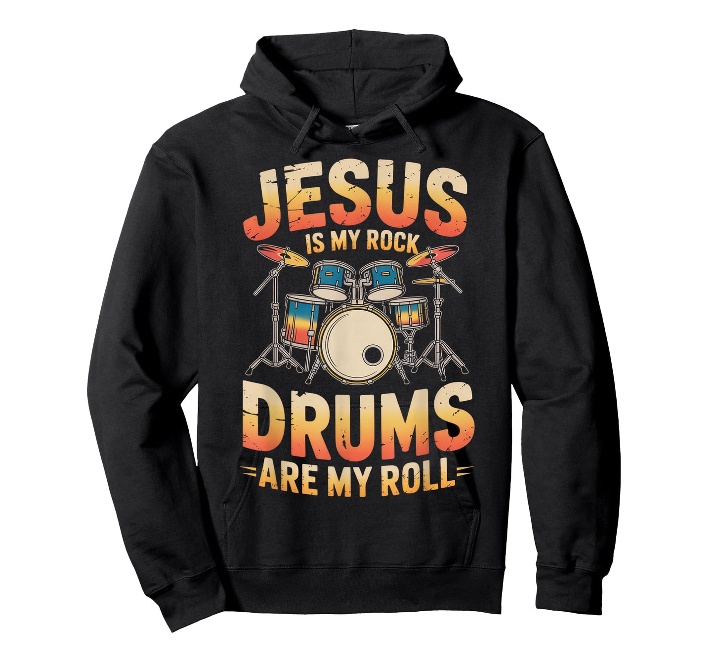 Jesus is My Rock Drums are My Roll Music Lovers Faith T-Shirt