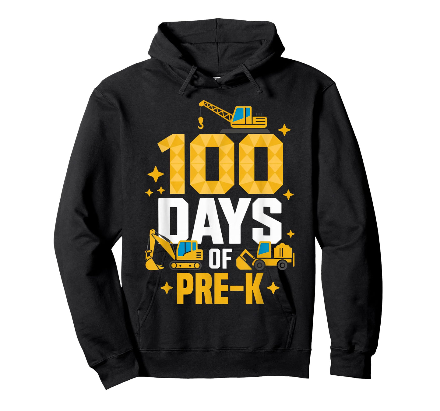 100 Days of Pre-K Toddlers Construction Vehicle Kids Boys T-Shirt