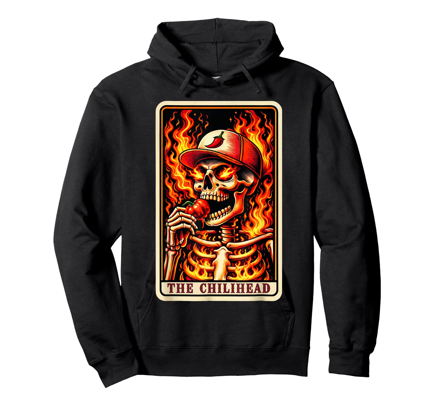 The Chilihead Tarot Card Pepperhead Hot Chili Spicy Food Fan T-Shirt