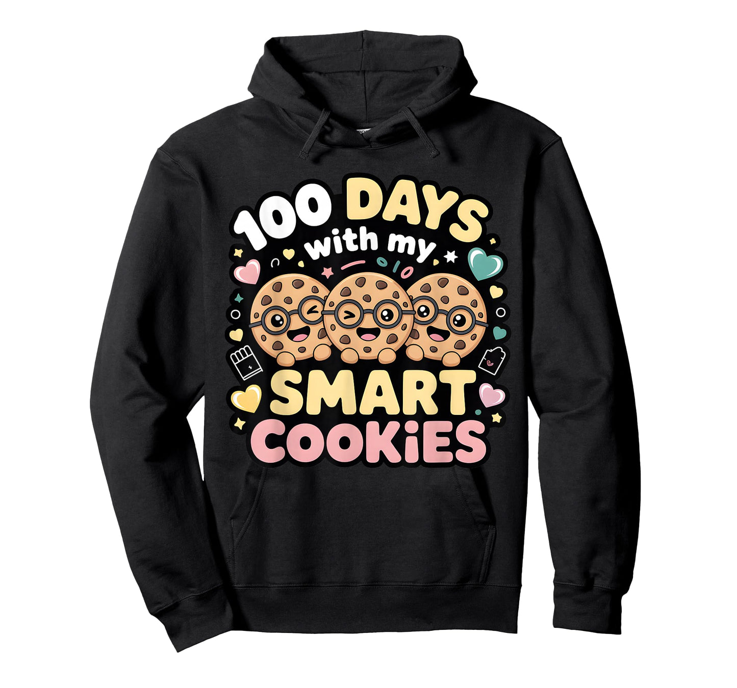 Retro Teacher Smart Cookies 100 Days of School for Women Men T-Shirt