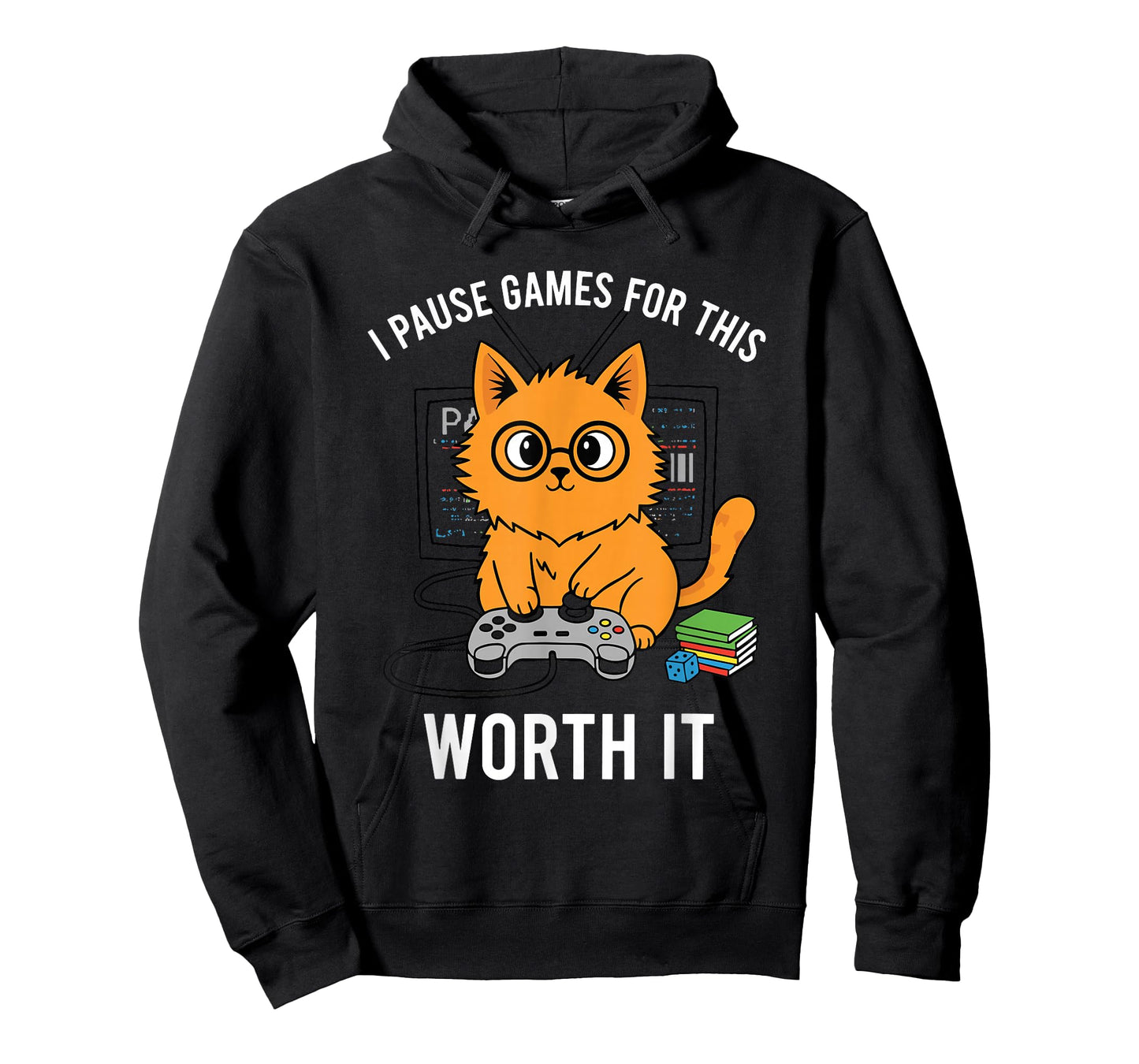 I Pause Games for This Funny Orange Cat Video Gamer T-Shirt