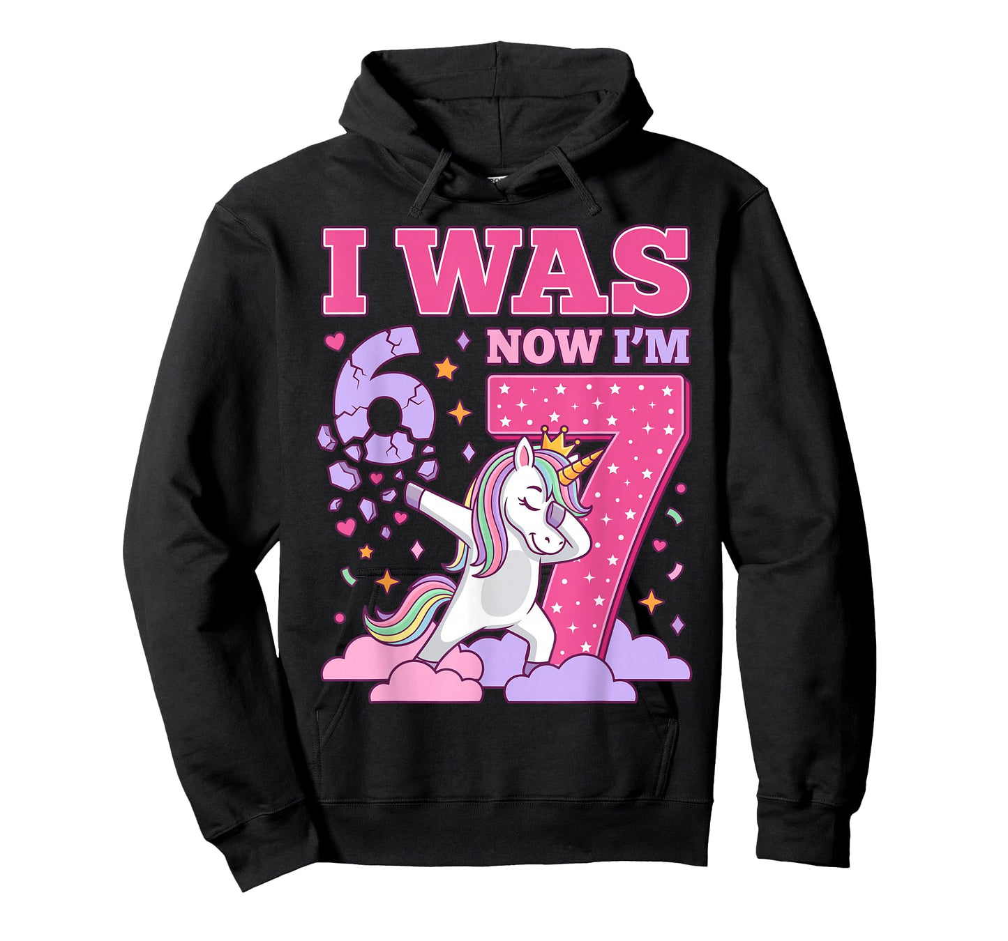 I was 6 Now I'm 7 Unicorn Girl 6 7 Birthday T-Shirt