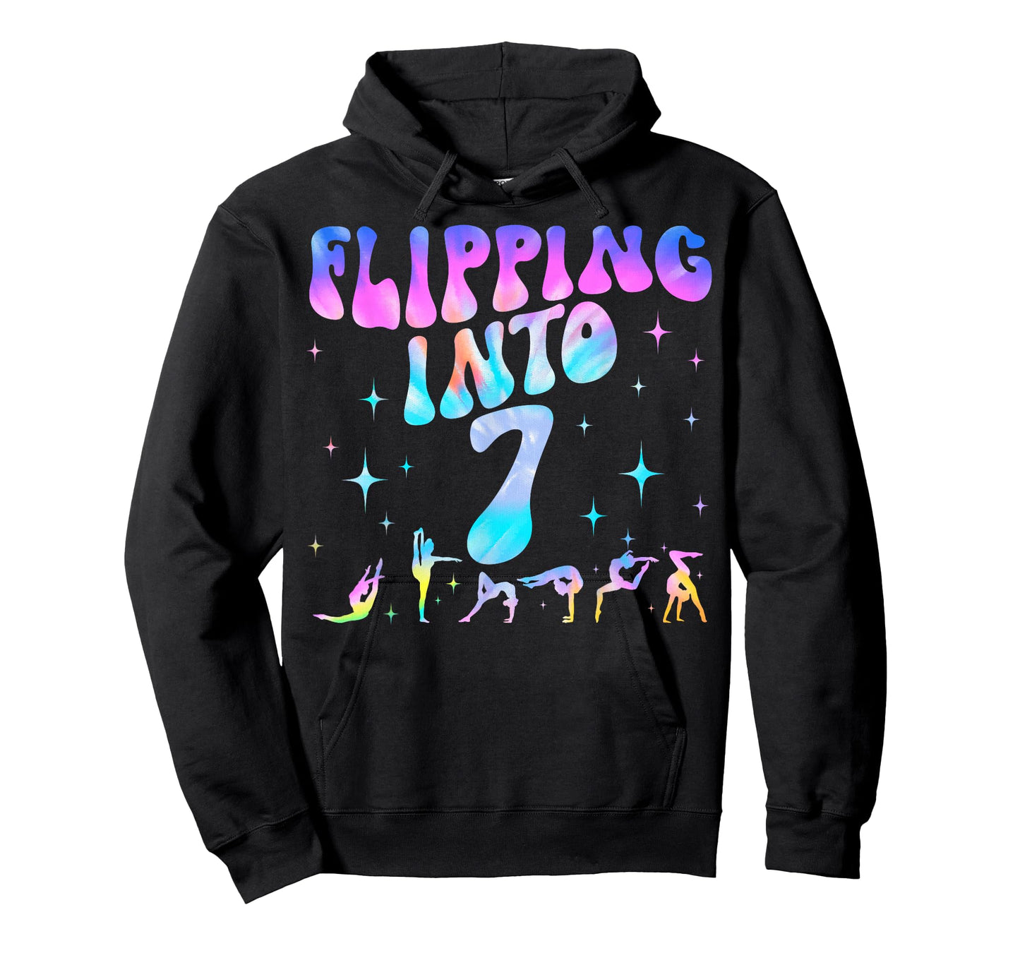 Flipping Into 7th Birthday Gymnastic 7 Years Old Girl Party T-Shirt