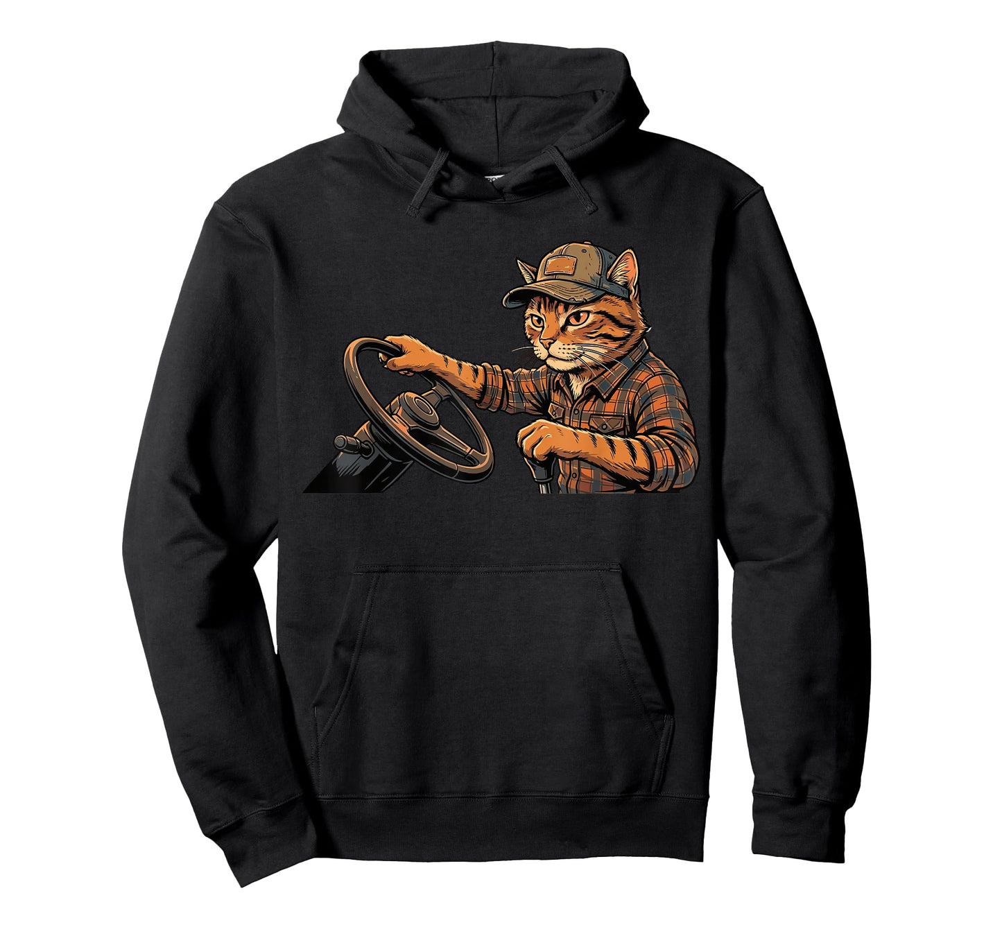 Vintage Cat Truck Driver Funny Trucker T-Shirt