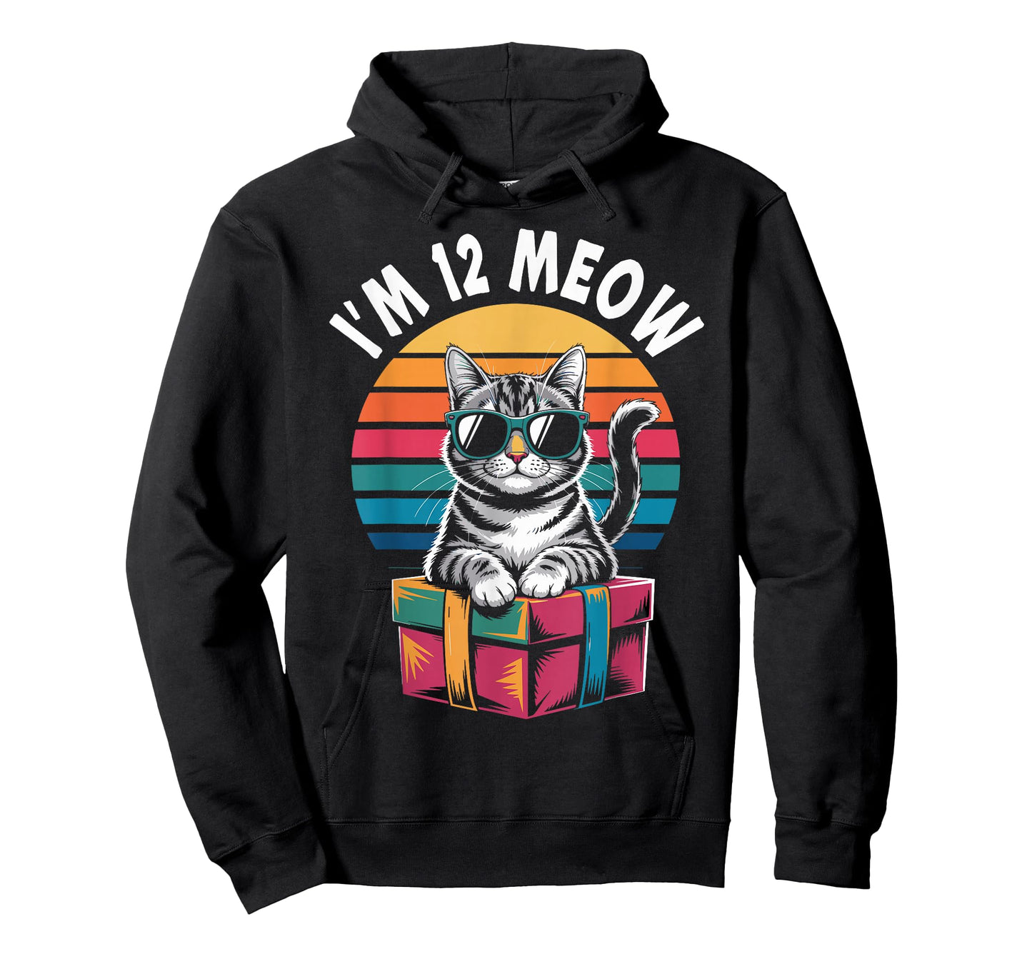 12th Birthday 12 Years Old I’m 12 Meow Funny Cat Birthday T-Shirt