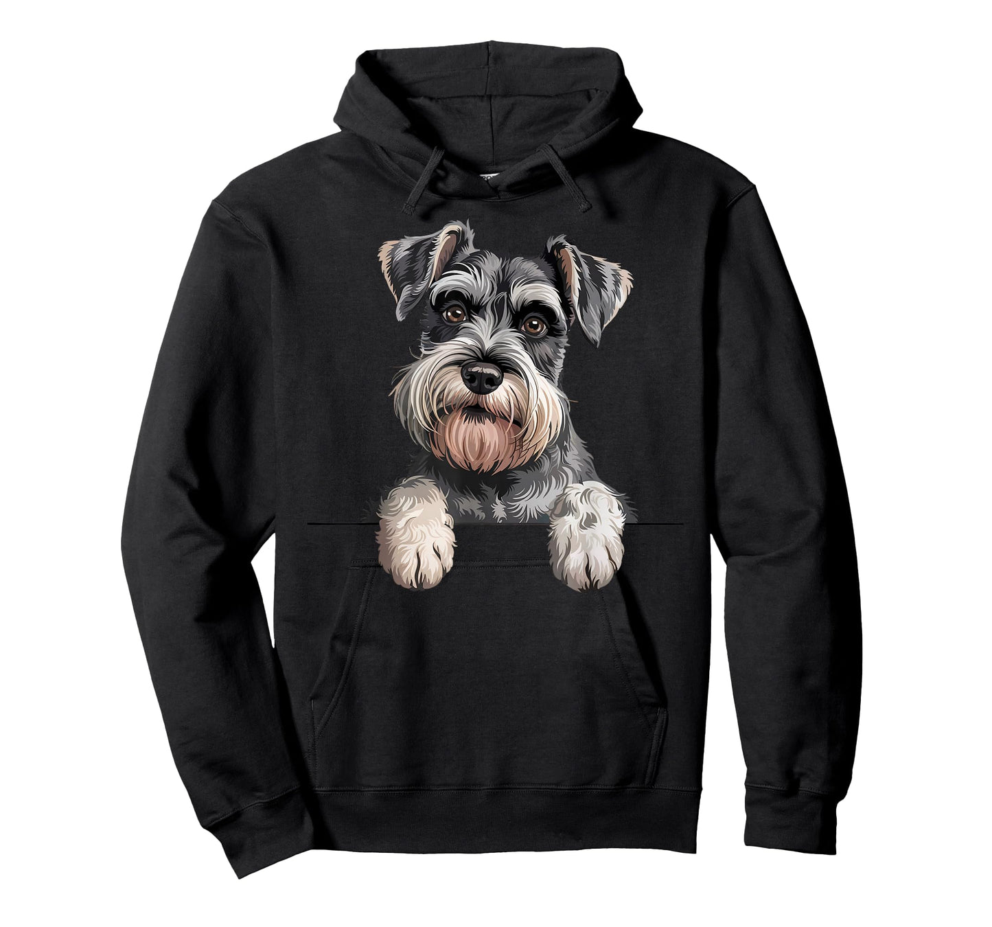 Schnauzer Funny Peeking Pocket Puppy Dog Lover T-Shirt