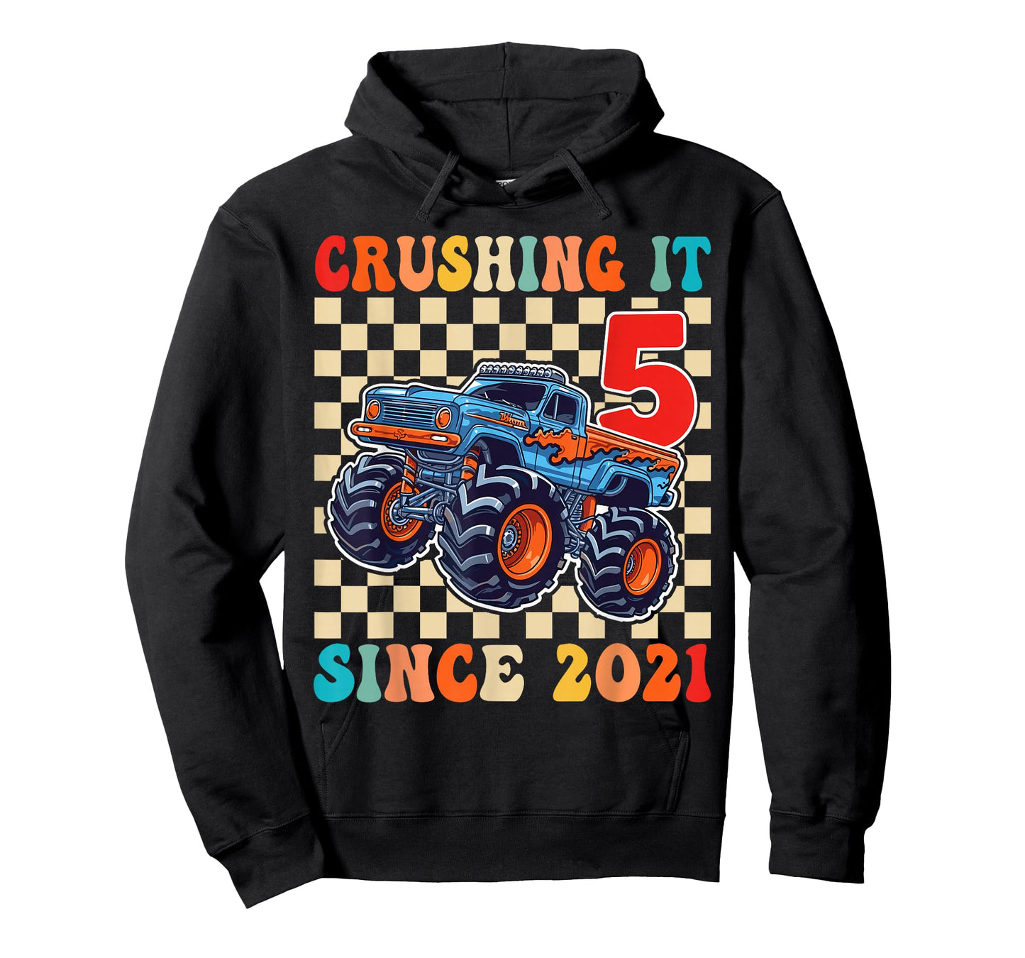 Birthday Monster Truck 5 Year Old Boys 5th Party Born 2021 T-Shirt