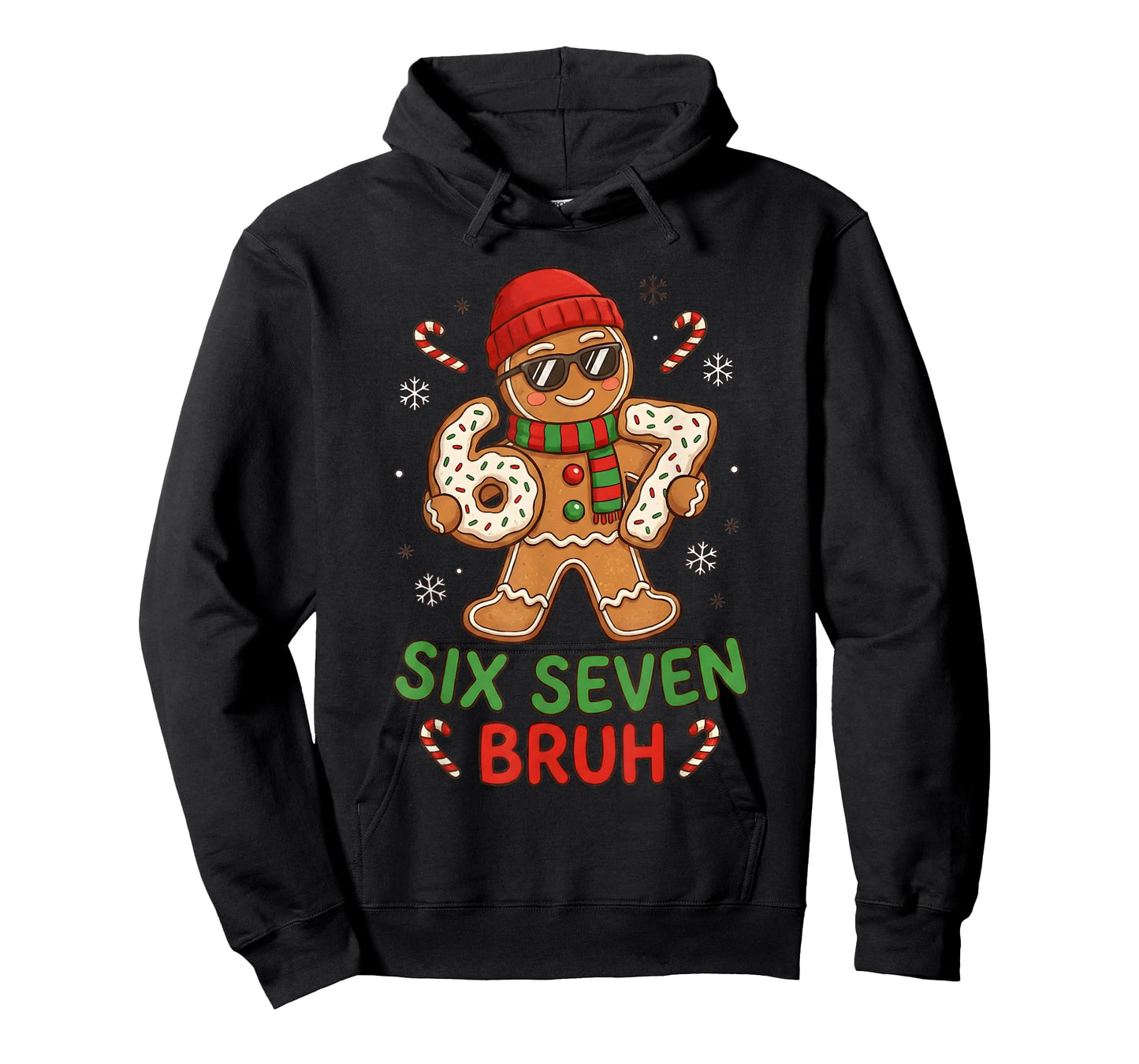 67 Six Seven Bruh Meme Funny Gingerbread Christmas Cookie T-Shirt