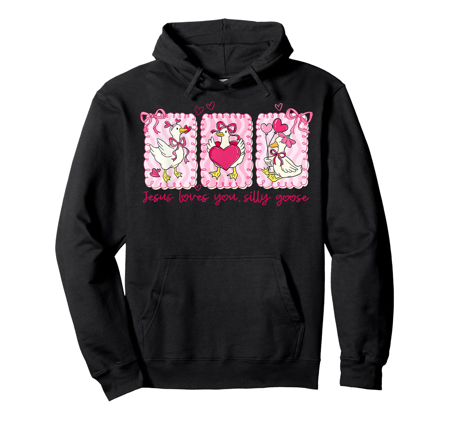 Preppy Valentine Jesus Loves You Silly Goose Girl Women T-Shirt