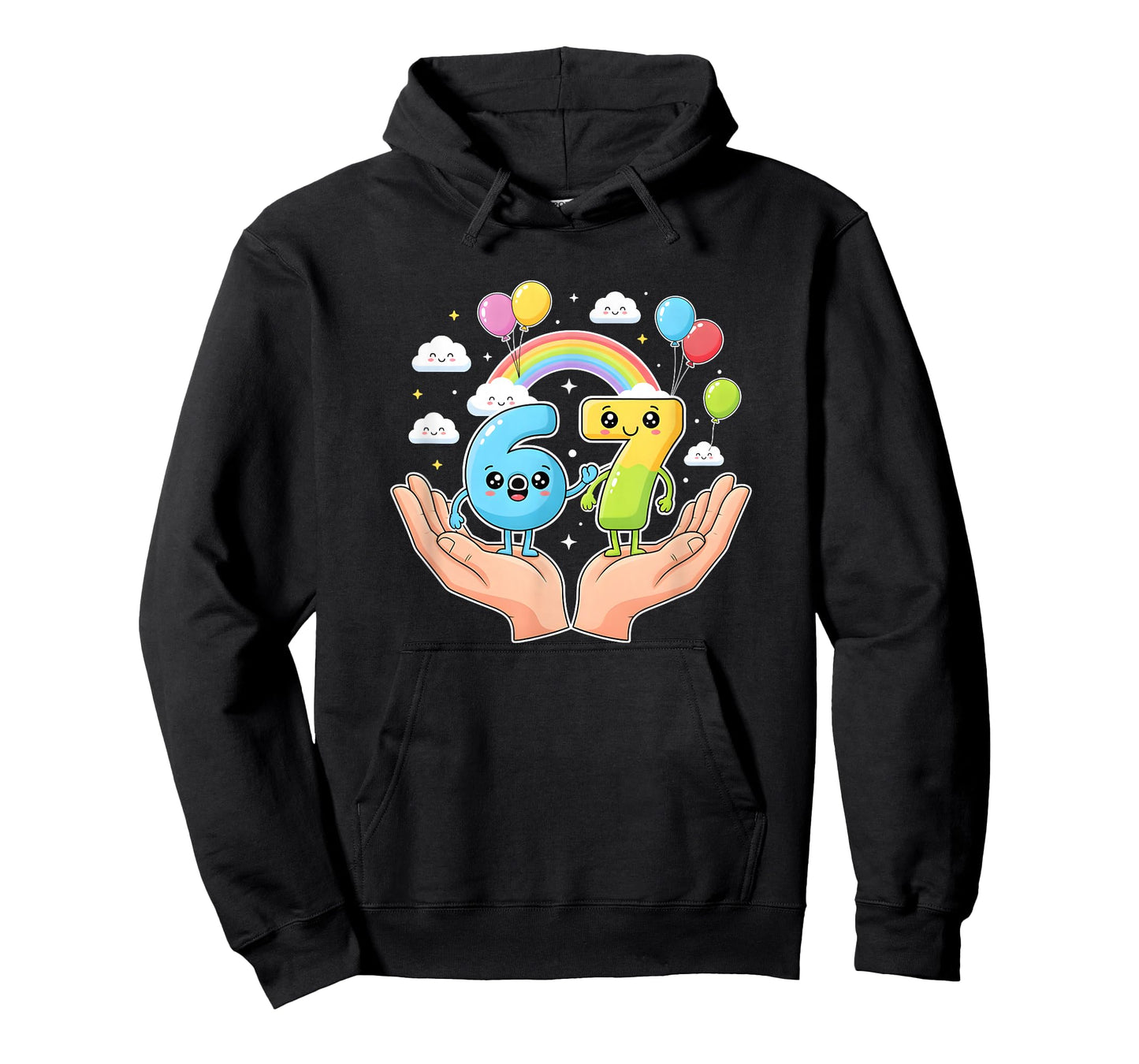 Funny Kawaii Six Seven 6 7 Meme Gen Z/Alpha Slang 6 7 Hands T-Shirt