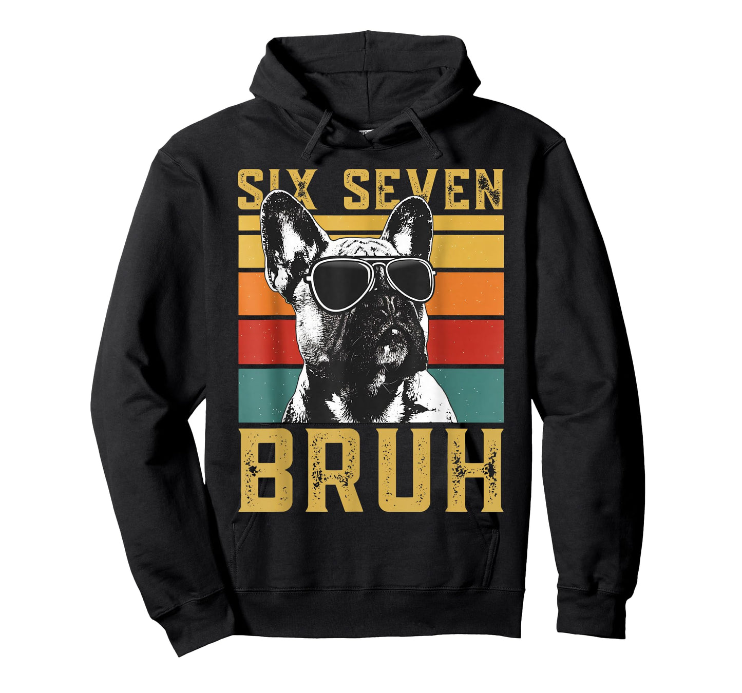 Six Seven Bruh 67 Funny French Bulldog Sunglasses Vintage T-Shirt