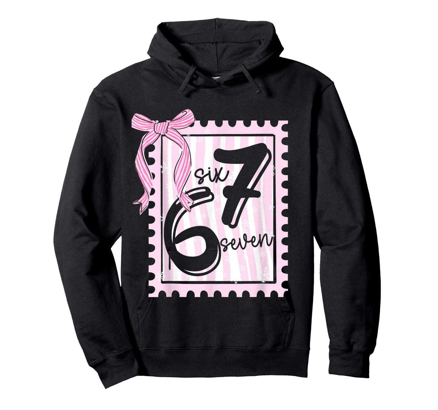 Six Seven Coquette Bow 67 Meme Gen Alpha Joke Viral Number T-Shirt