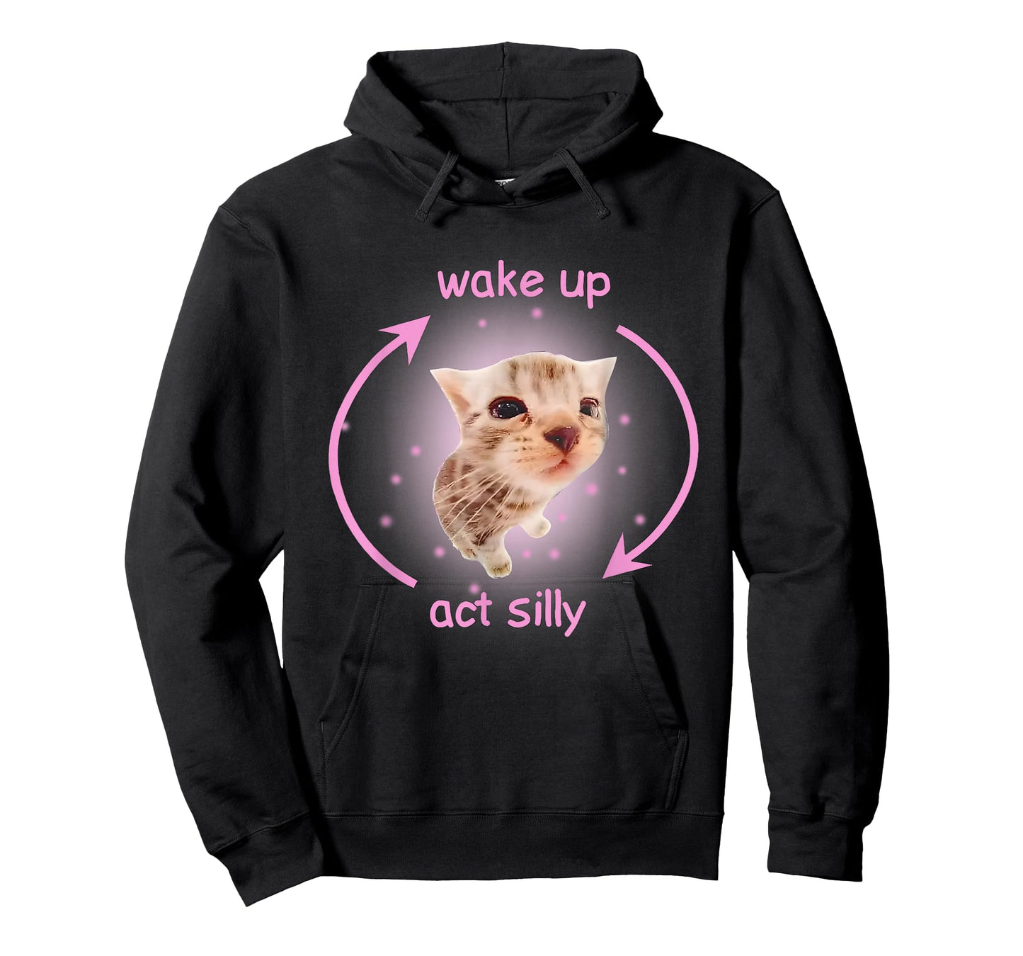 Funny Cat Meme Wake Up Act Silly Cats Hilarious Brainrot T-Shirt