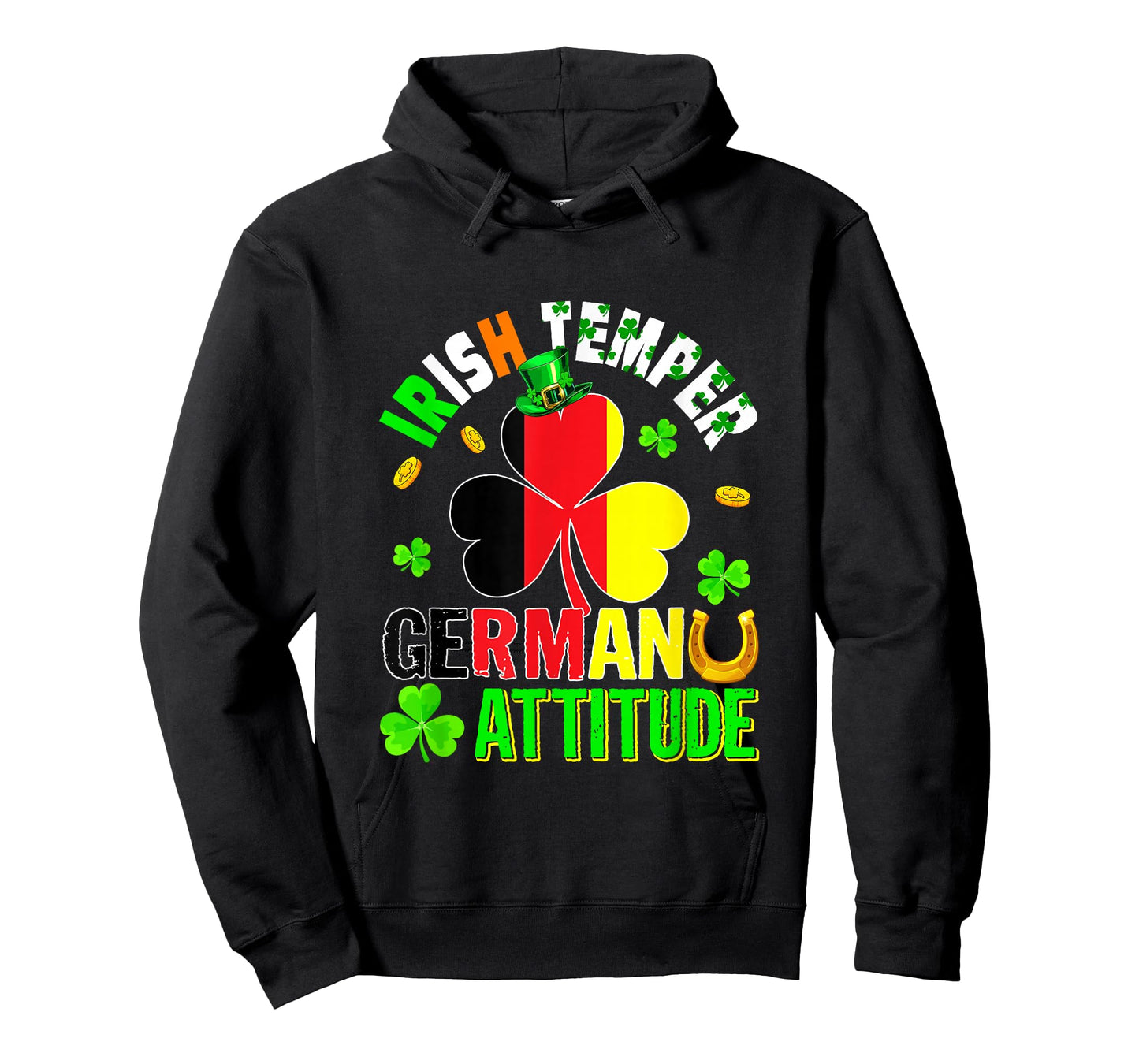 Irish Temper German Attitude St. Patrick's Day Shamrocks T-Shirt