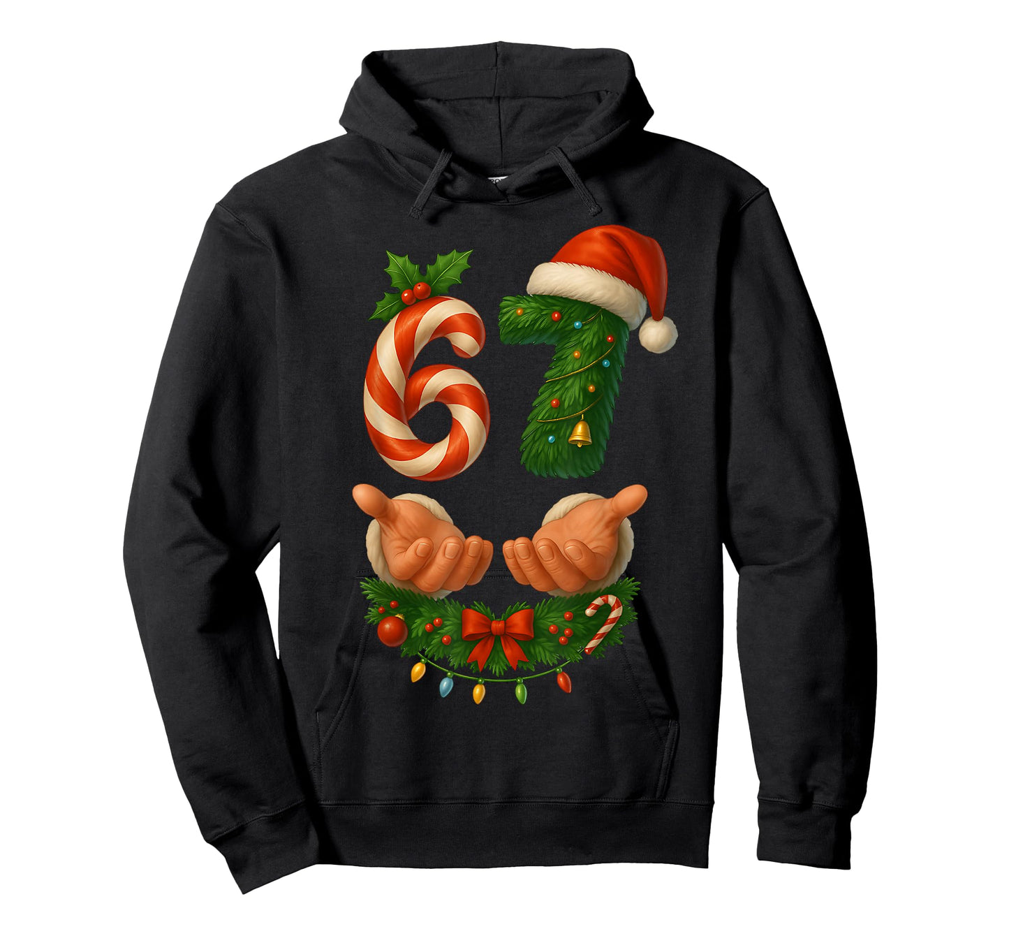 67 Christmas Funny 6 7 Meme Holiday Gen Alpha Slang Pajamas T-Shirt