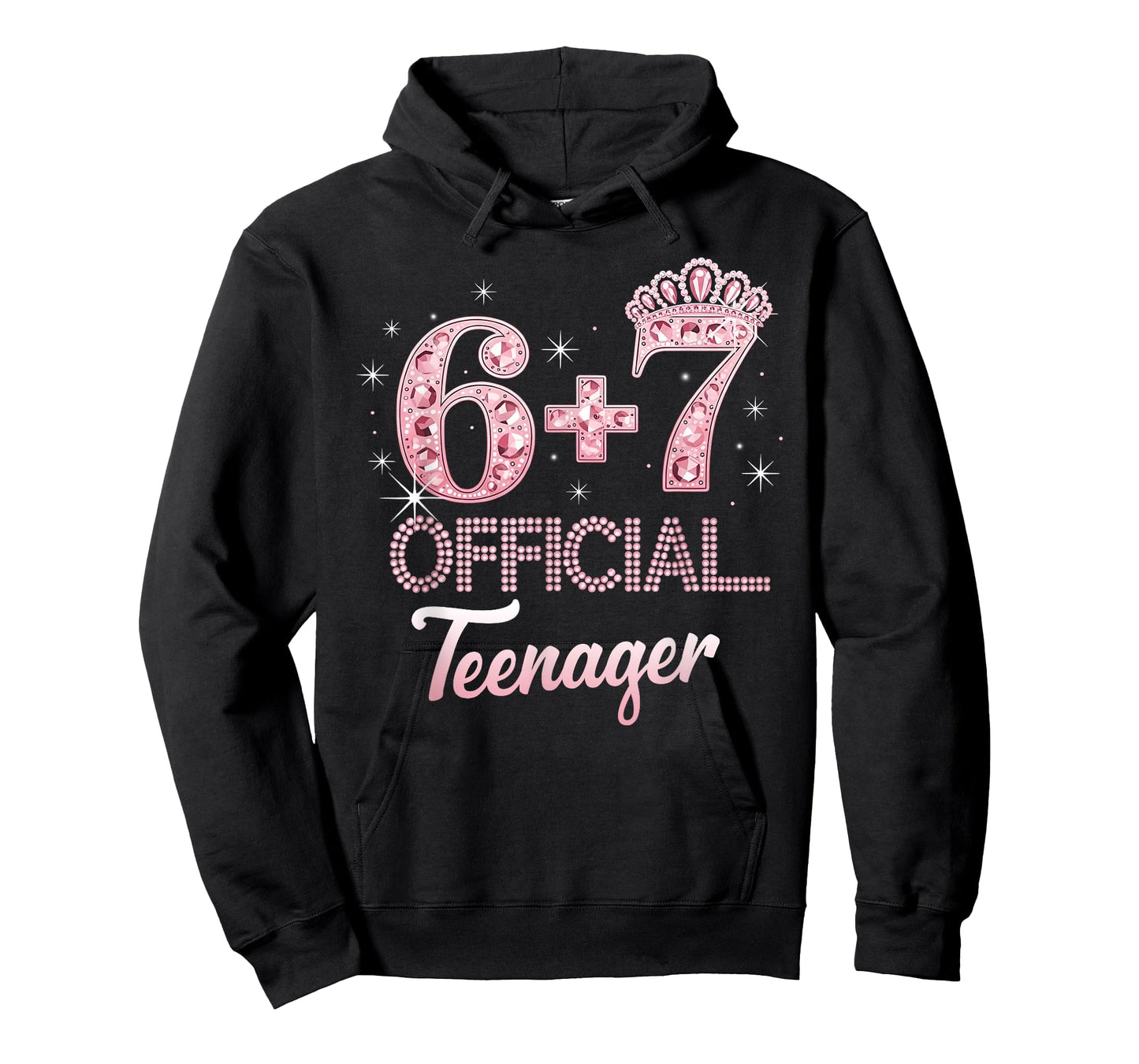 Funny 6+7 13 Official Teenager Pink Crown Birthday Princess T-Shirt