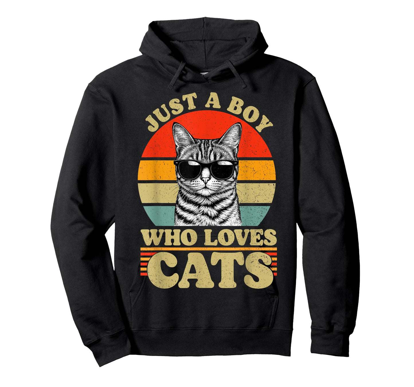 Just A Boy Who Loves Cats Vintage for Mens Kids Boys T-Shirt
