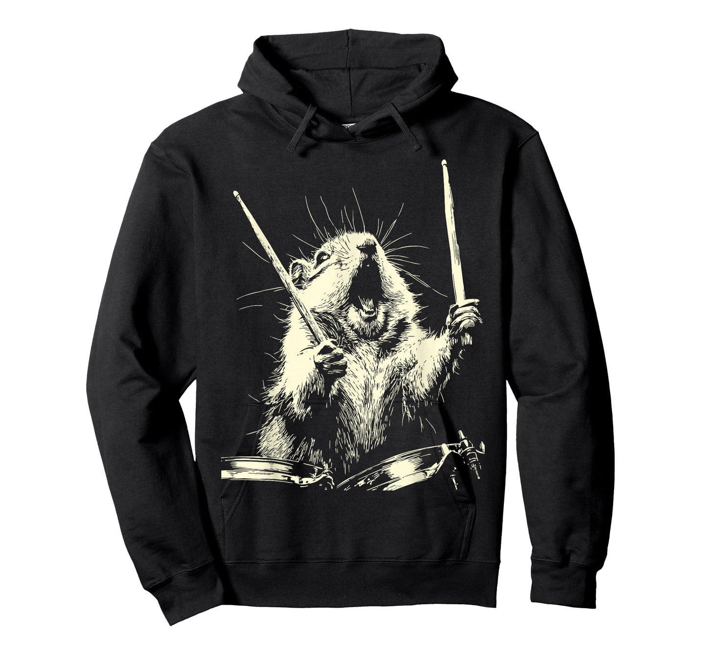 Chipmunk Playing Drums Funny Musician Animal Drummer Punk T-Shirt