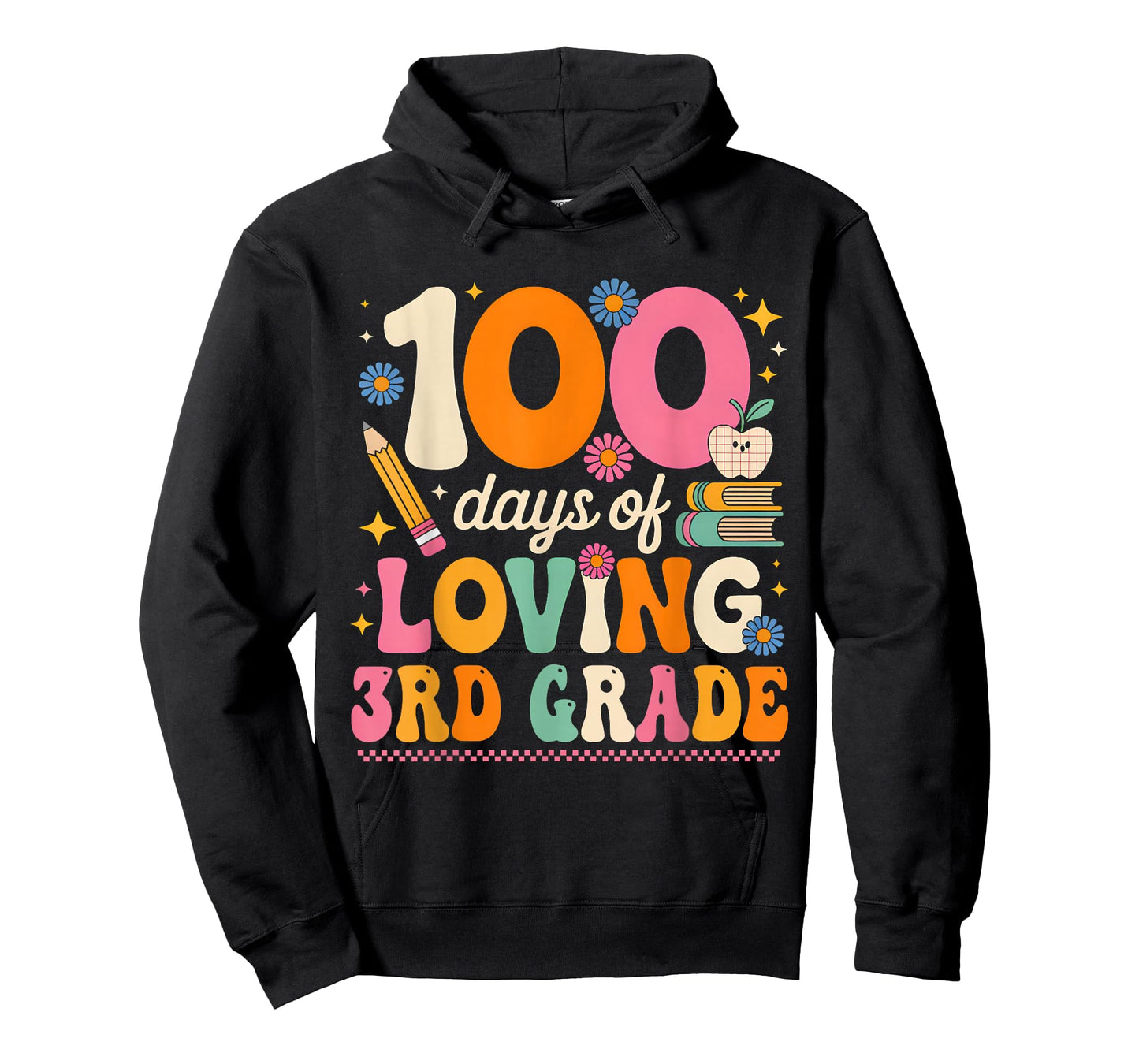 100 Days of Loving 3rd Grade Groovy 100th Day Teachers Kids T-Shirt