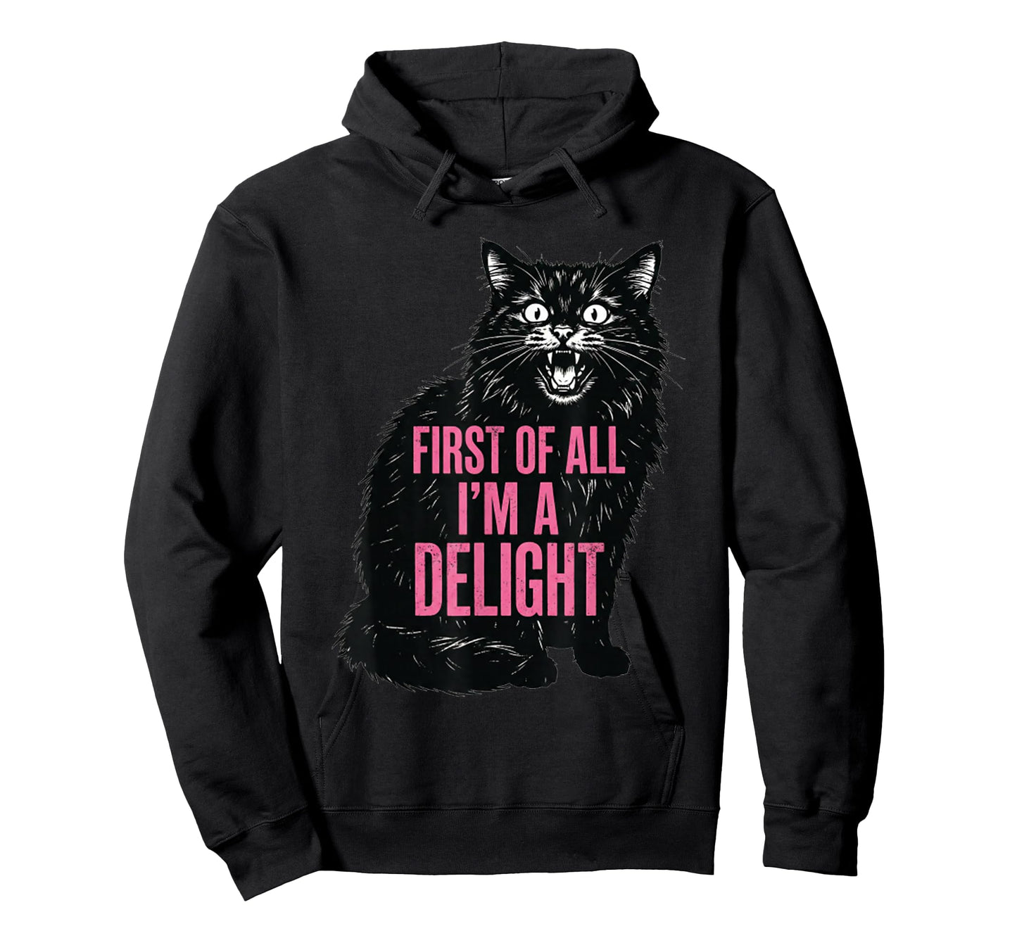 First of All I'm a Delight Roaring Black Cat Men Women T-Shirt
