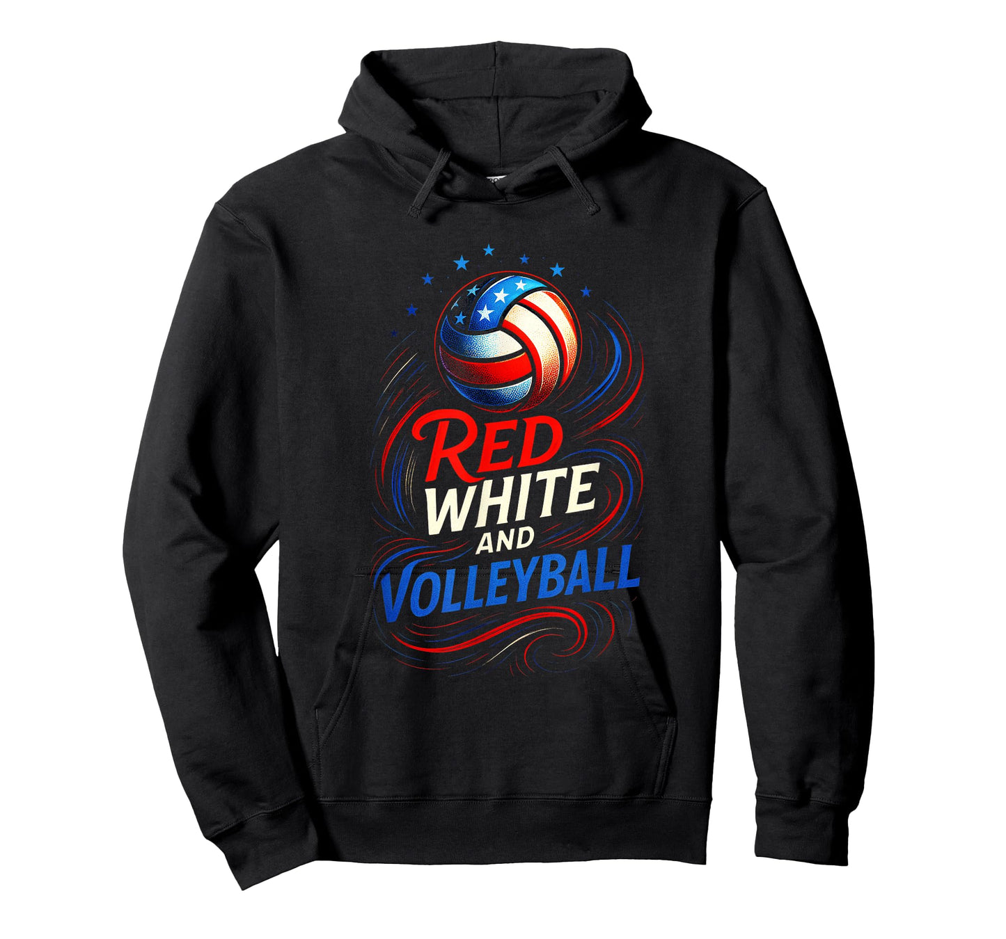Red White and Volleyball - American 4th July Player T-Shirt