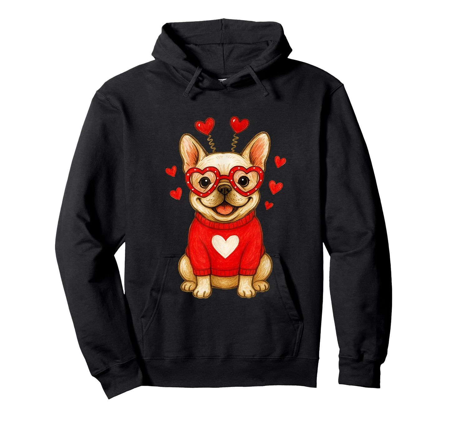 Cute Valentine Dog for Love Couples: French Bulldog T-Shirt