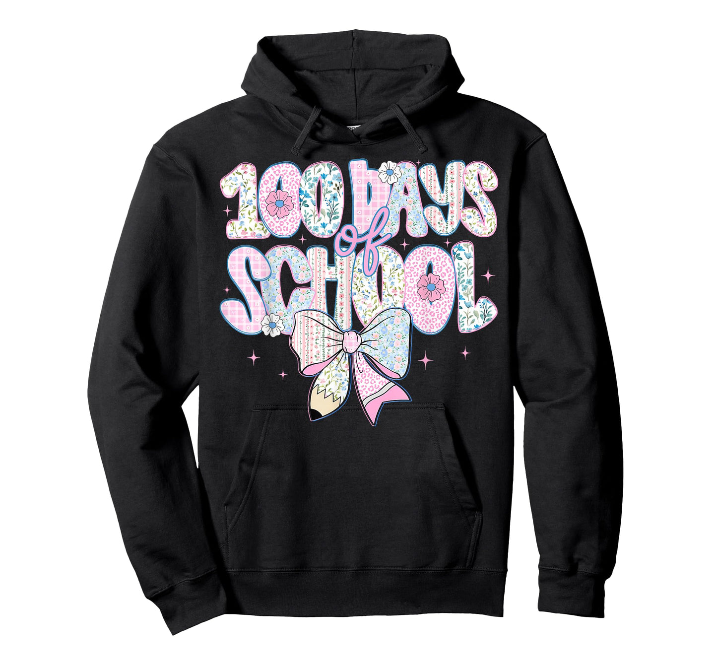 100 Days of School Floral Coquette Pencil Bow Teacher Girls T-Shirt