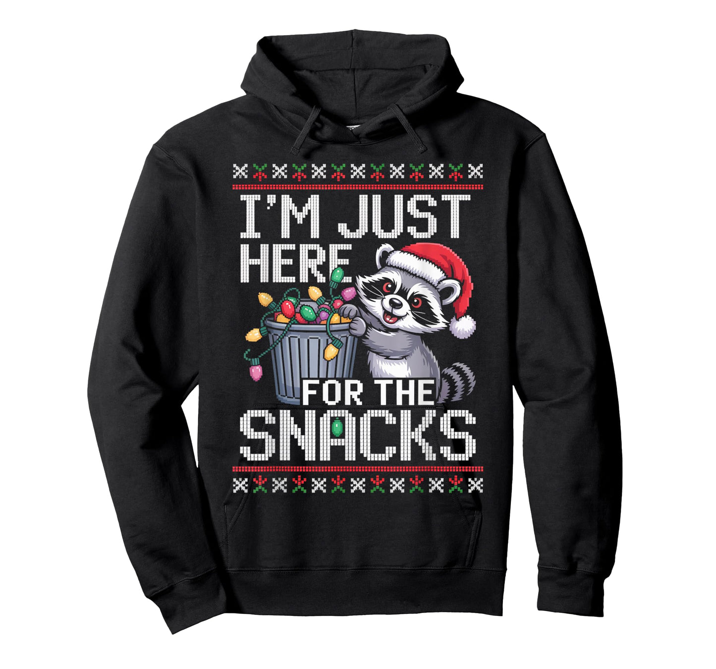 I’m Just Here for The Snacks Raccoon Christmas Ugly Sweater T-Shirt