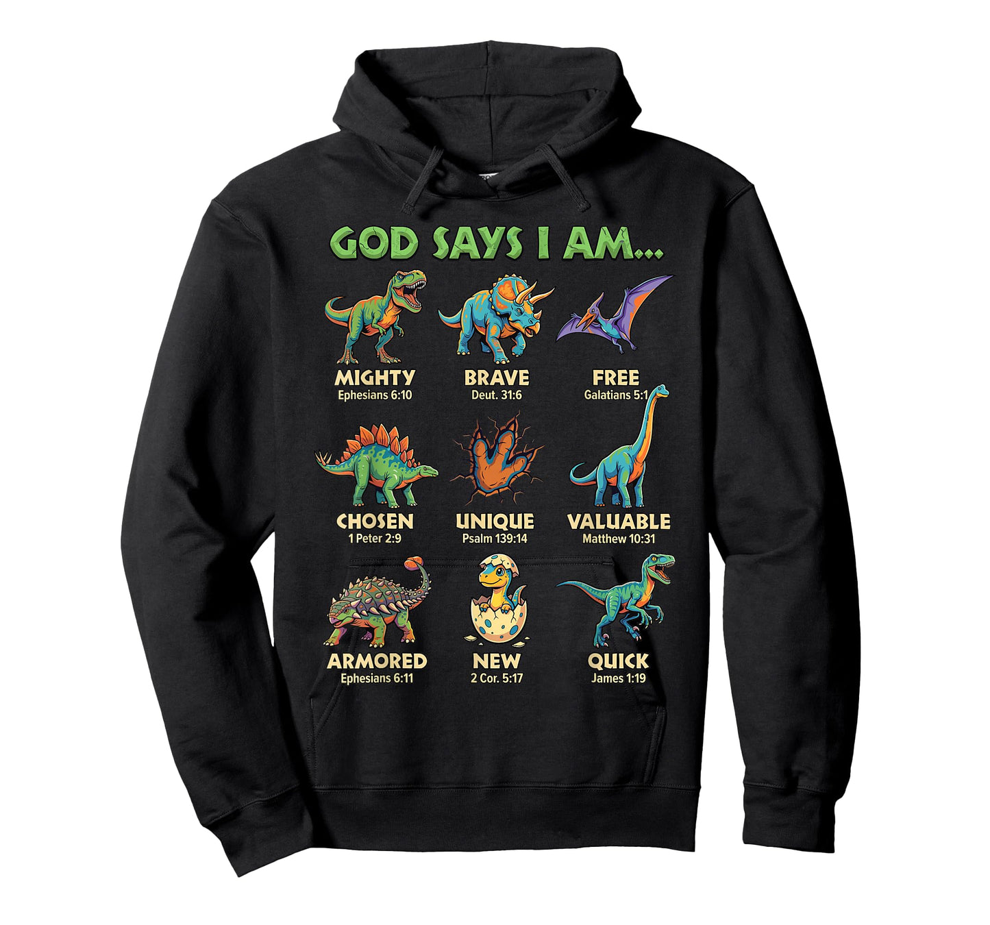 God Says I Am Bible Verses Dinosaurs for Christian Boys T-Shirt