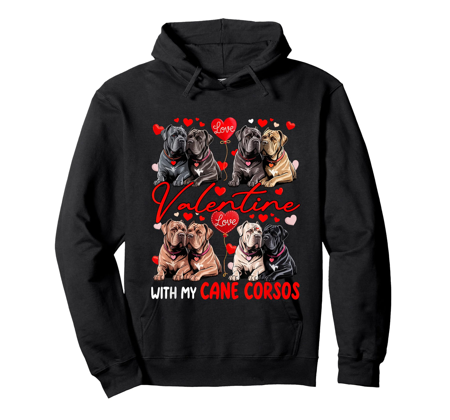 Valentine with My Cane Corsos Couple Dogs Costume Owner Kids T-Shirt