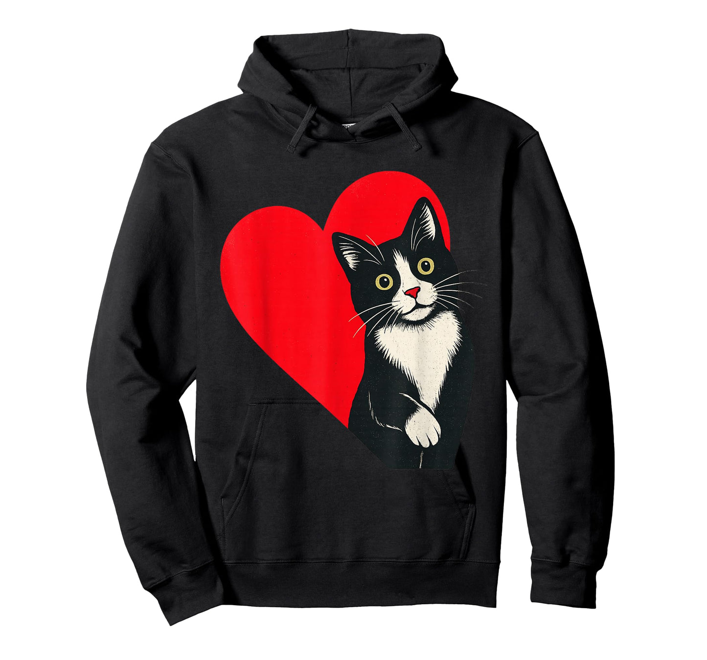 Tuxedo Cat Valentine Heart for Kitten and Animal Lovers T-Shirt