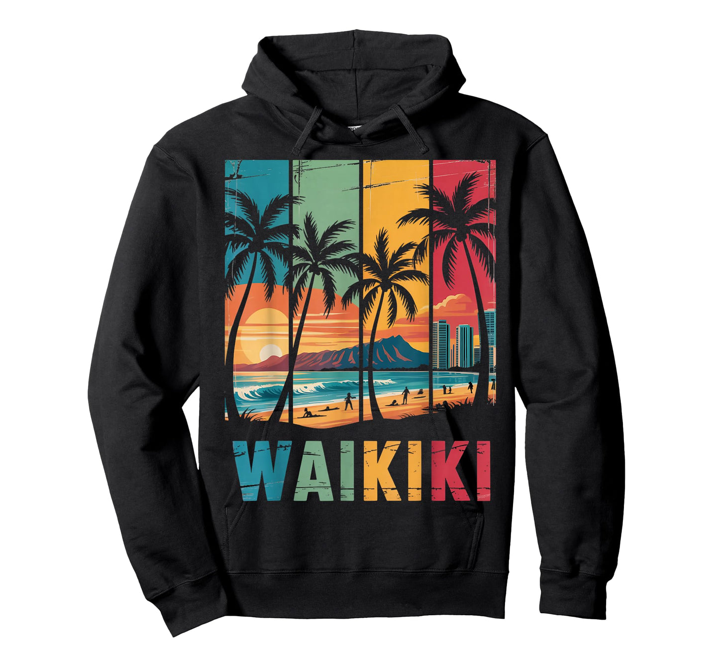 Tropical Vintage Waikiki Honolulu Hawaii Island Waikiki T-Shirt