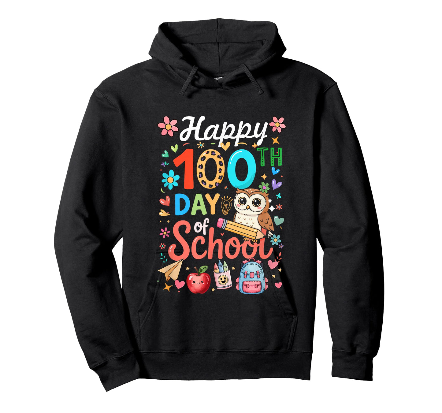Happy 100th Day of School Colorful Owl Students Teacher T-Shirt