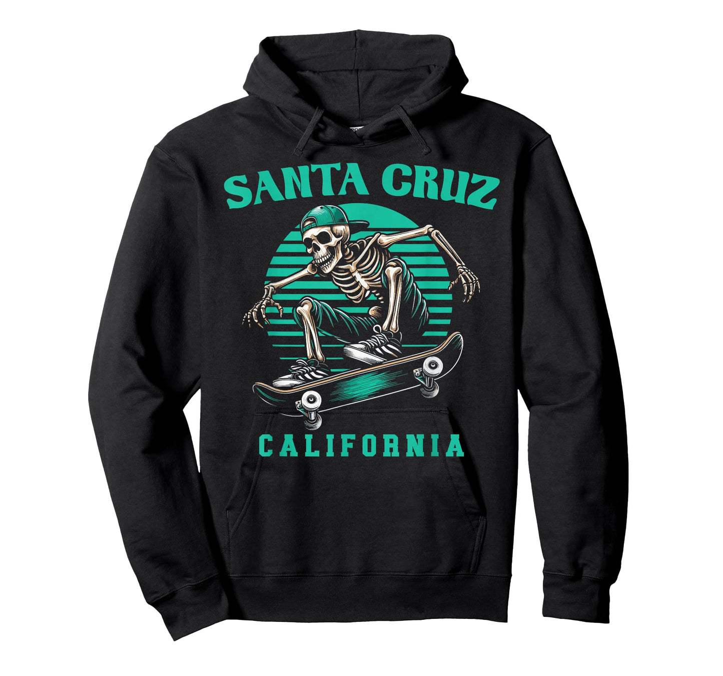 Old School Santa Cruz California Skeleton Skating Streetwear T-Shirt