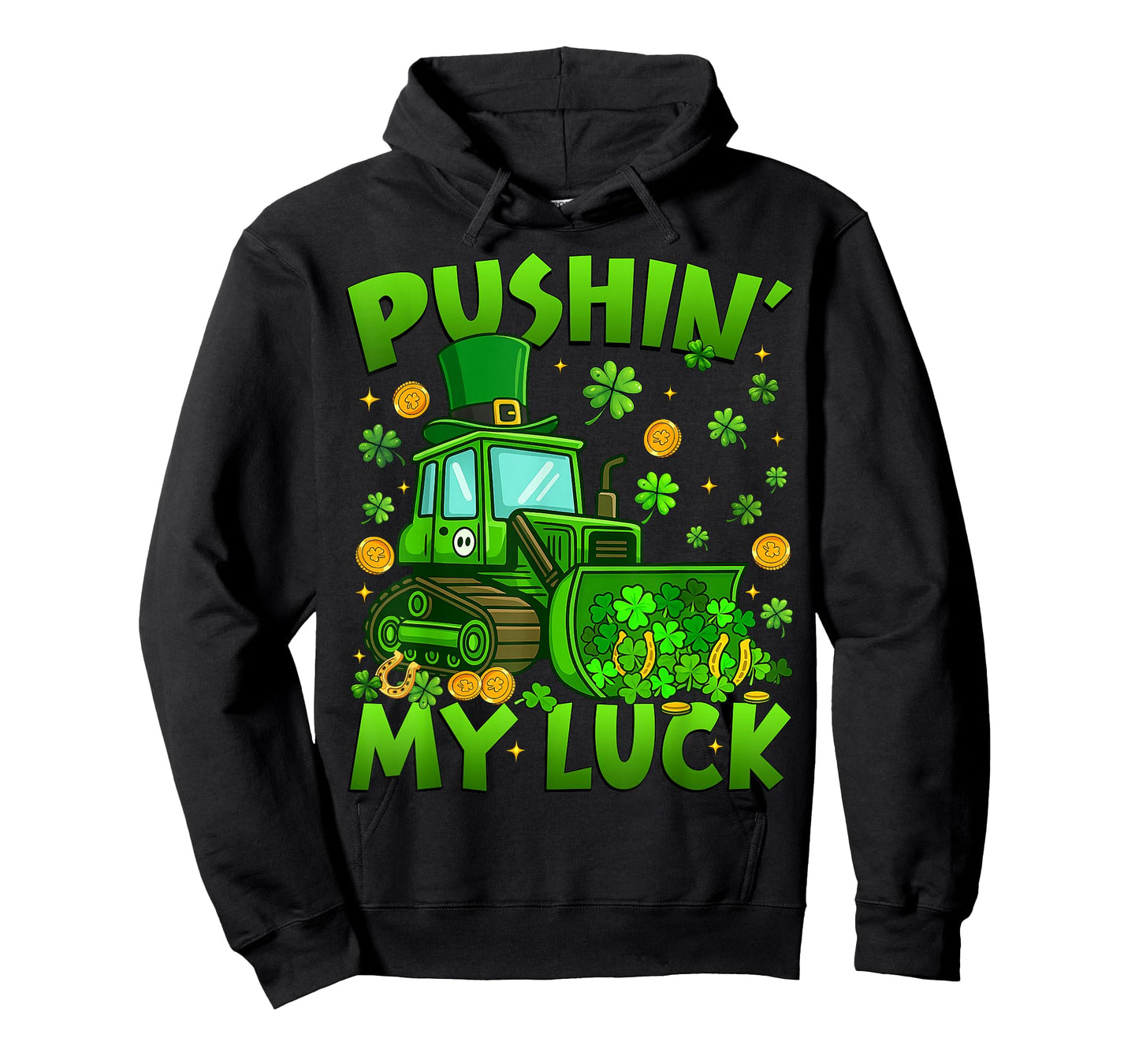 Pushing My Luck Tractor St Patricks Day Boys Toddler Kids T-Shirt