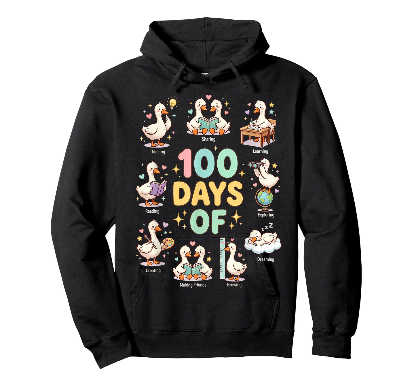 100 Days of School Cute Goose Teacher Classroom Humor T-Shirt