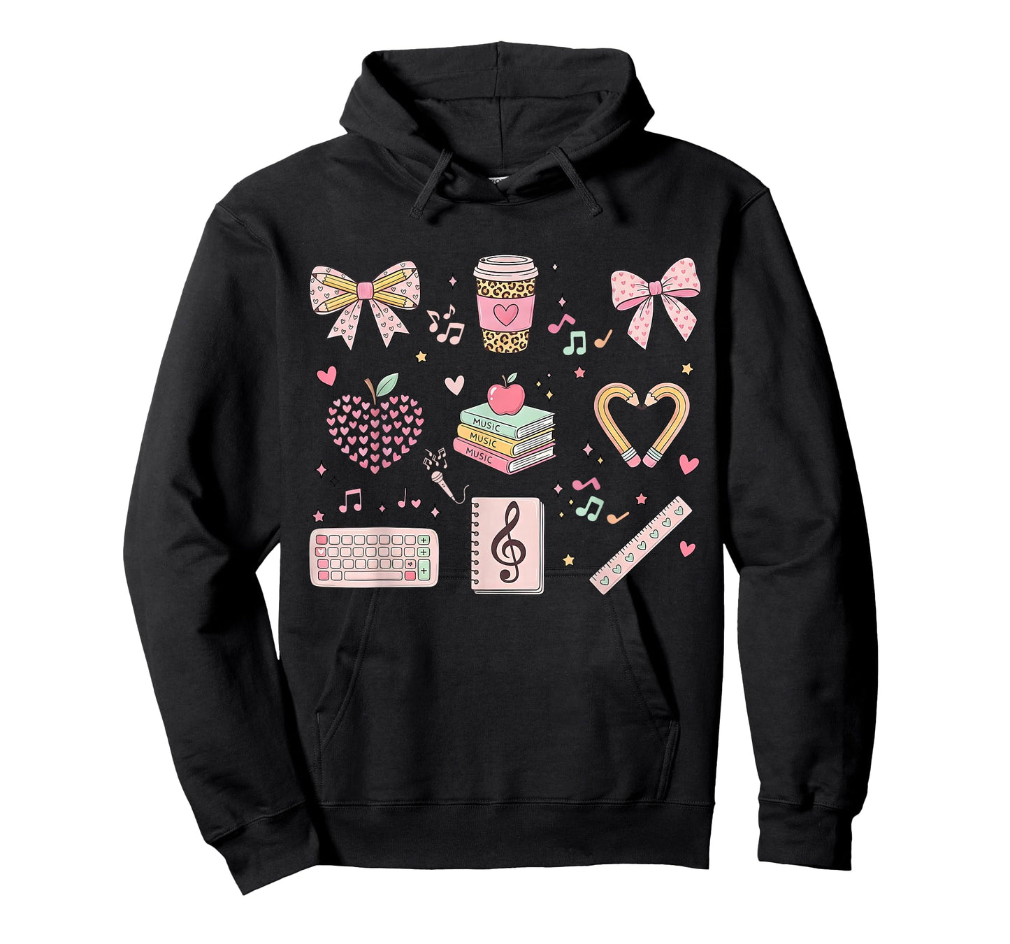 Music Teacher Valentine Coquette Bow Musician Musical Lover T-Shirt