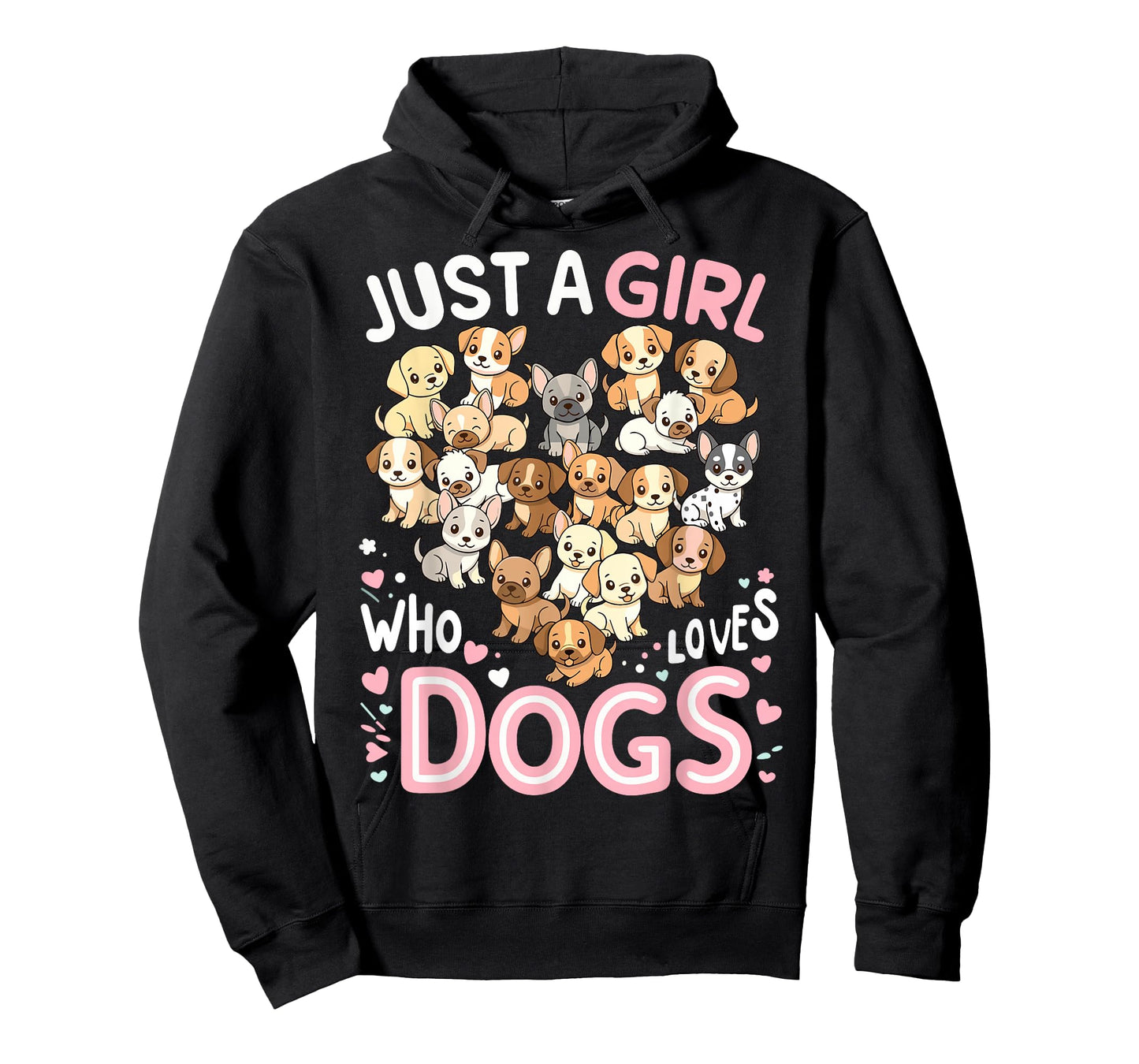 Cute Puppy Heart Just a Girl who Loves Dogs T-Shirt