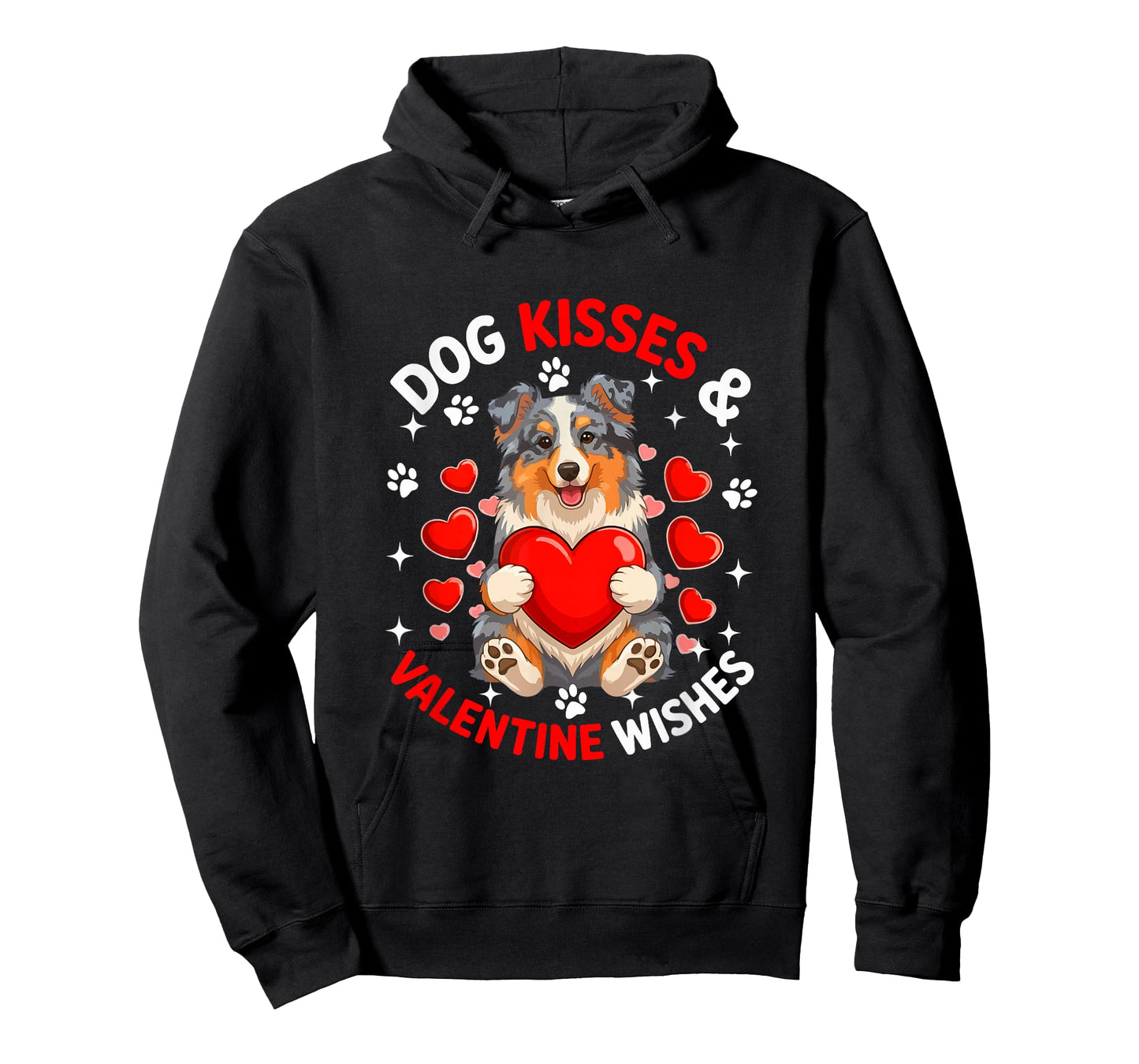 Dog Kisses and Valentine Wishes Cute Aussie Owner Kids T-Shirt