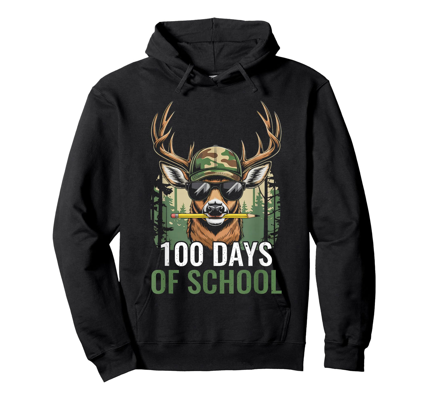 100 Days of School Deer Hunting Deer Camo Kids Boys Mens T-Shirt