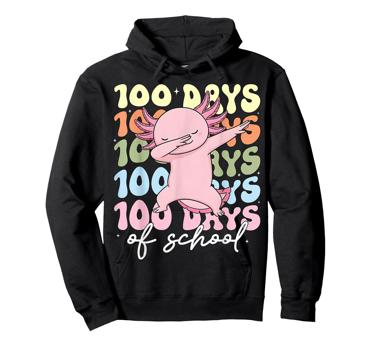 Axolotl 100 Days of School Shirt Girls Teacher 100 Days T-Shirt