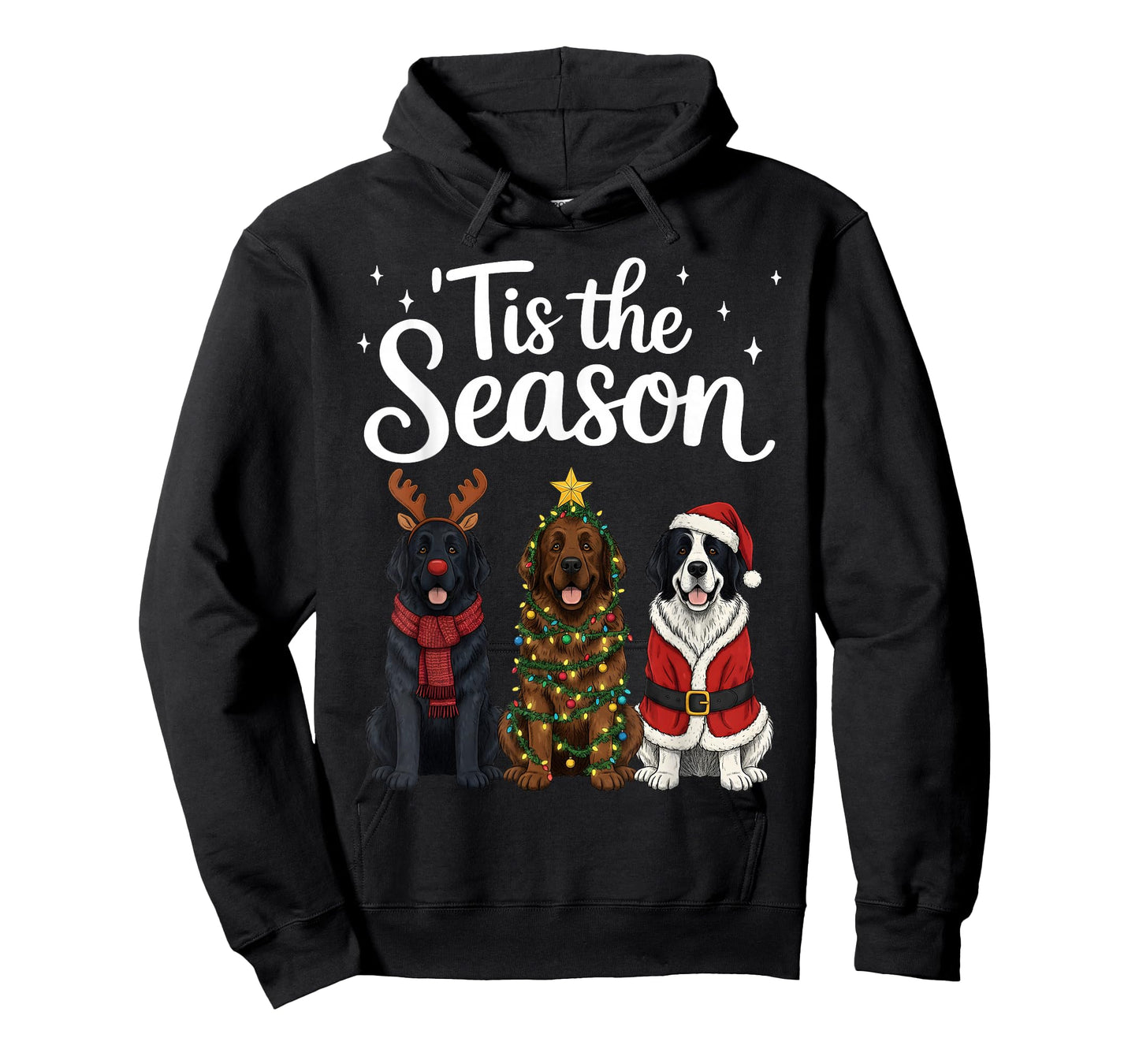 Tis The Season Newfoundland Dog Christmas Santa T-Shirt
