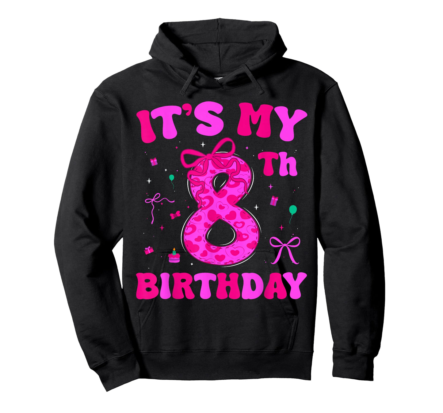It's My 8th Birthday Coquette Bow 8th Birthday Girls T-Shirt